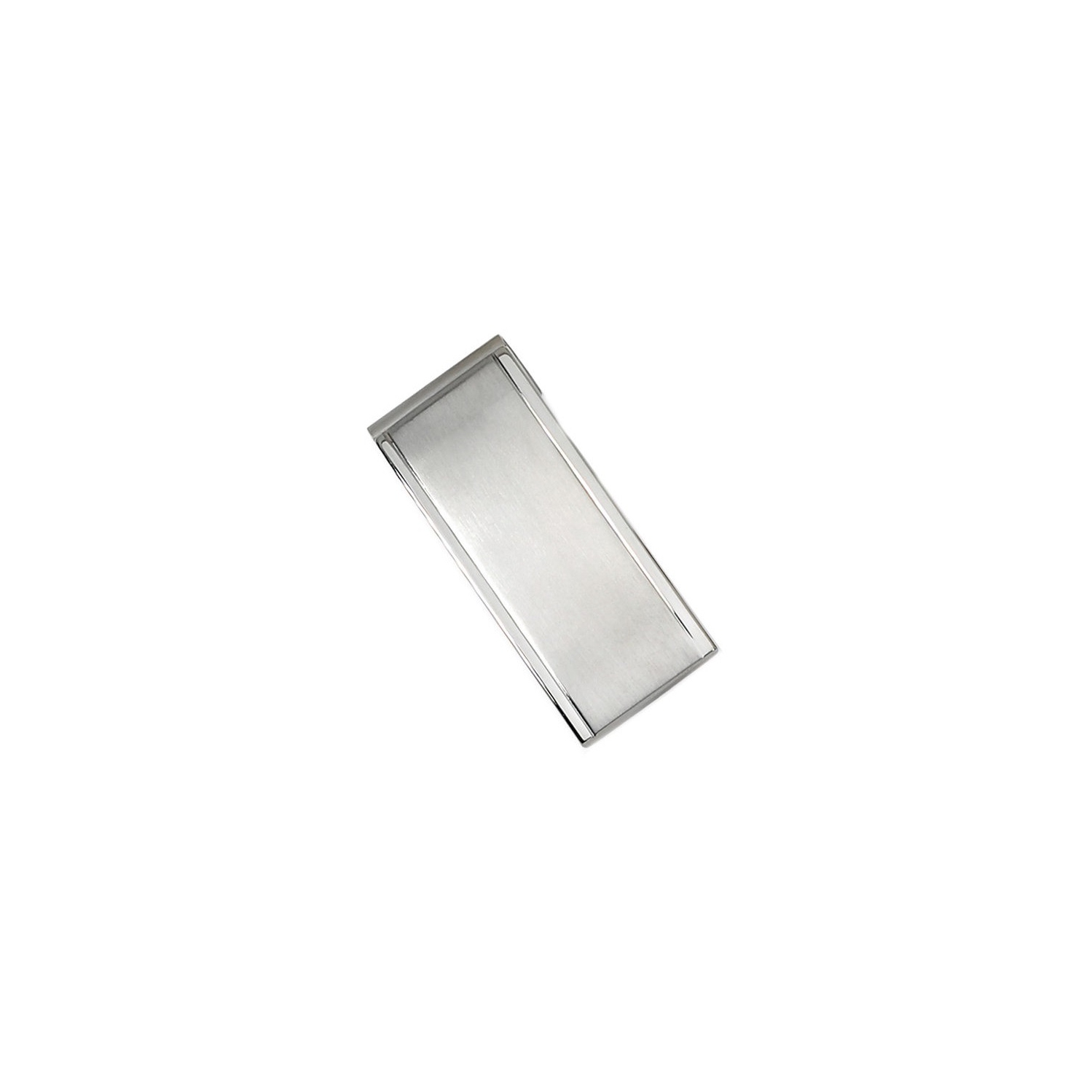Mens Chisel Money Clip in Polished and Brushed Stainless Steel