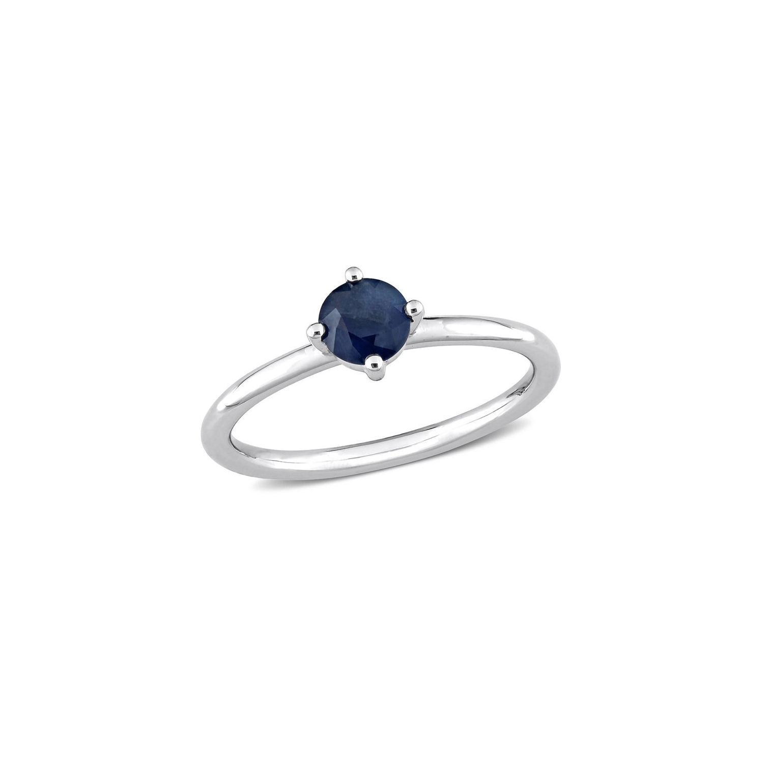 5/8 Carat Blue Sapphire Solitaire Ring in 10K White Gold