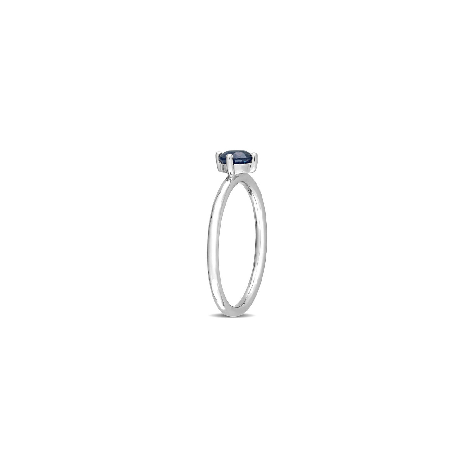 5/8 Carat Blue Sapphire Solitaire Ring in 10K White Gold