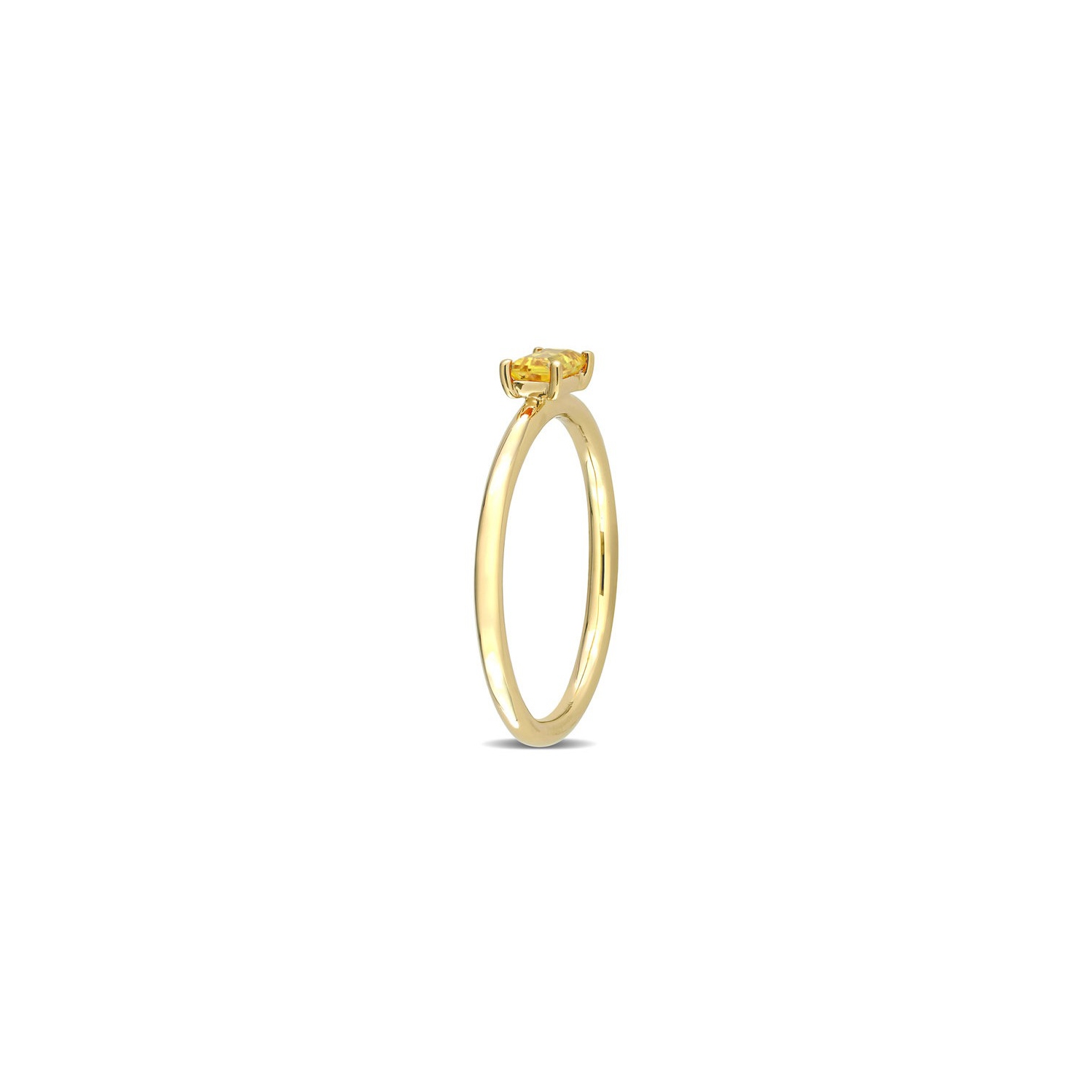 1/3 Carat Yellow Sapphire Solitaire Baguette Ring in 10K Yellow Gold
