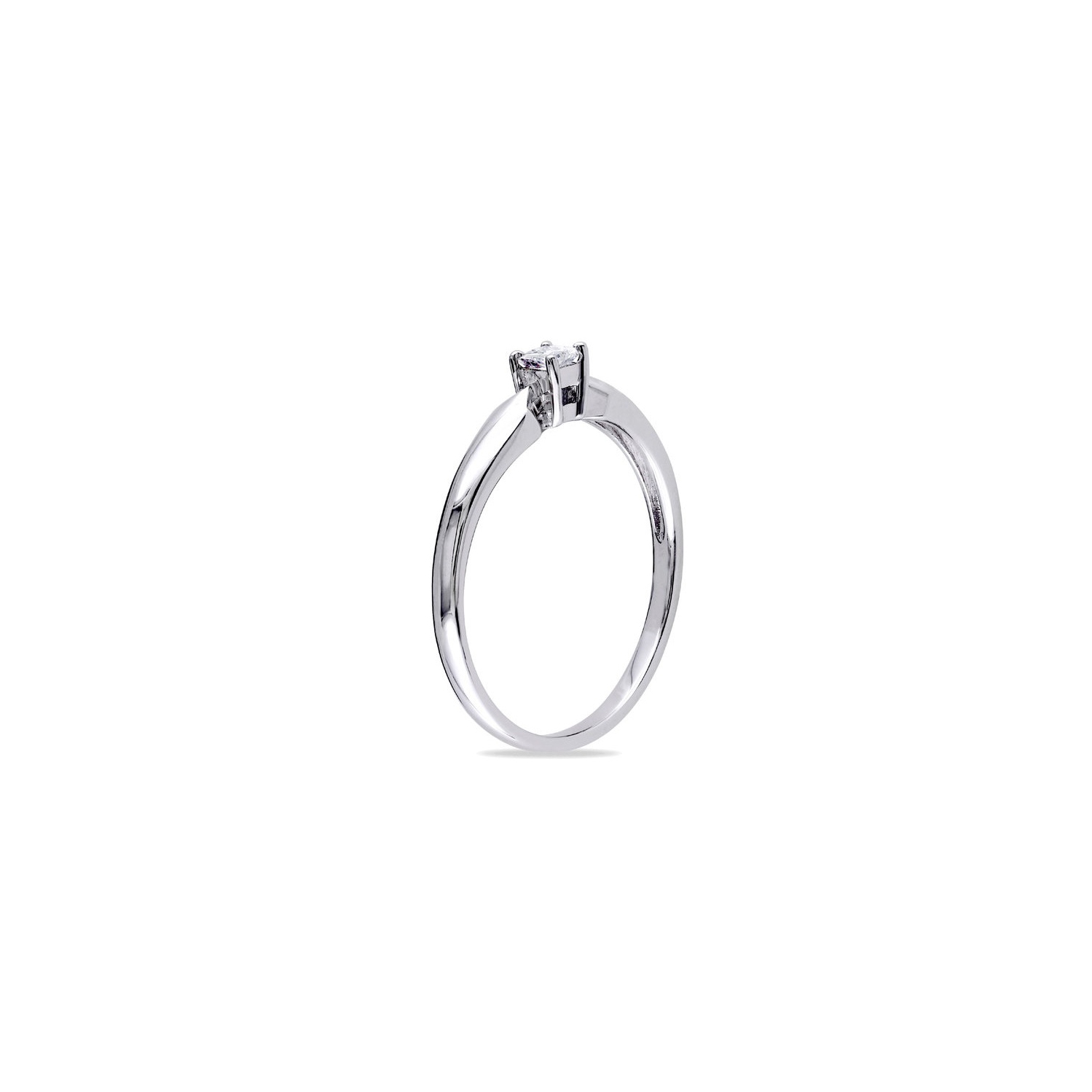 Bague promesse en argent sterling et diamant solitaire 1/10 ct