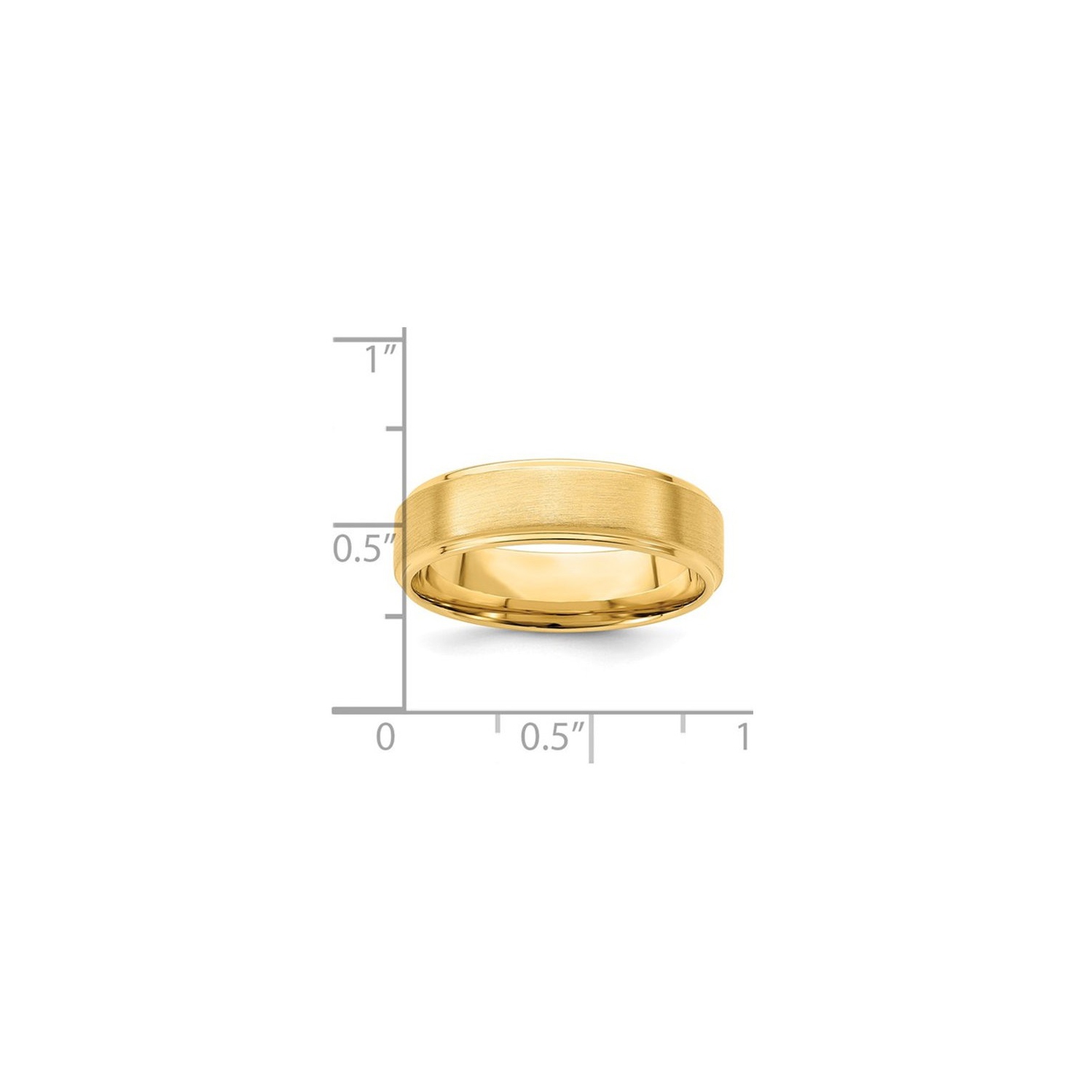 Ladies or Mens 14K Yellow Gold 6mm Fancy Satin Brush Wedding Band Ring