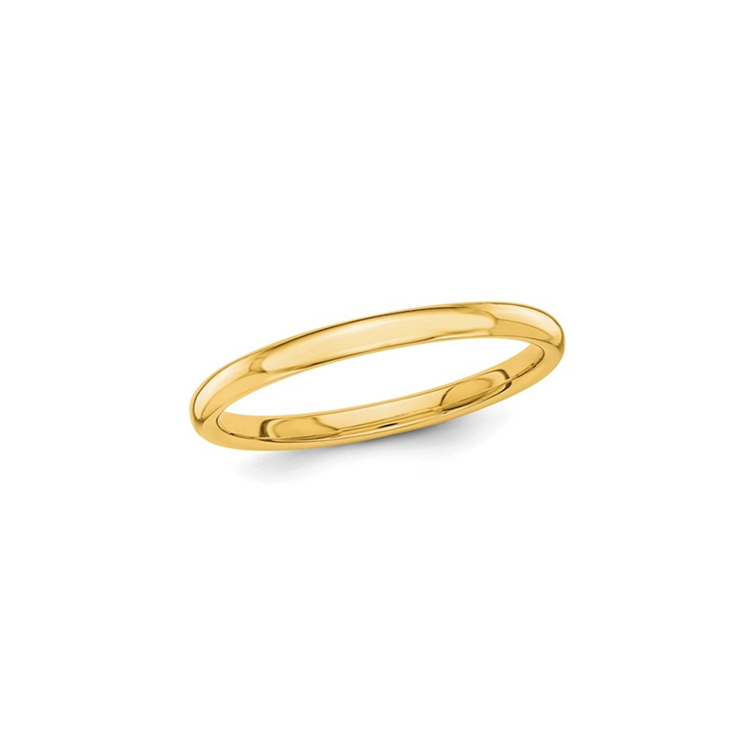 Ladies 14K Yellow Gold 2mm Stackable Wedding Band Ring