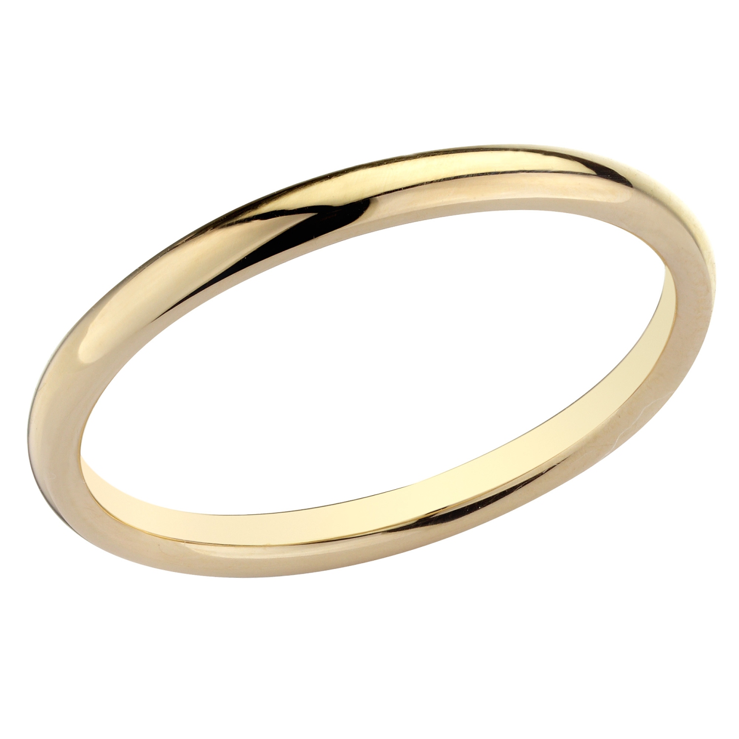 Ladies 14K Yellow Gold 2mm Stackable Wedding Band Ring