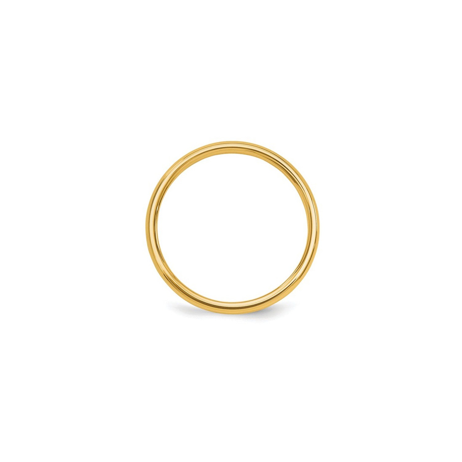 Ladies 14K Yellow Gold 2mm Stackable Wedding Band Ring