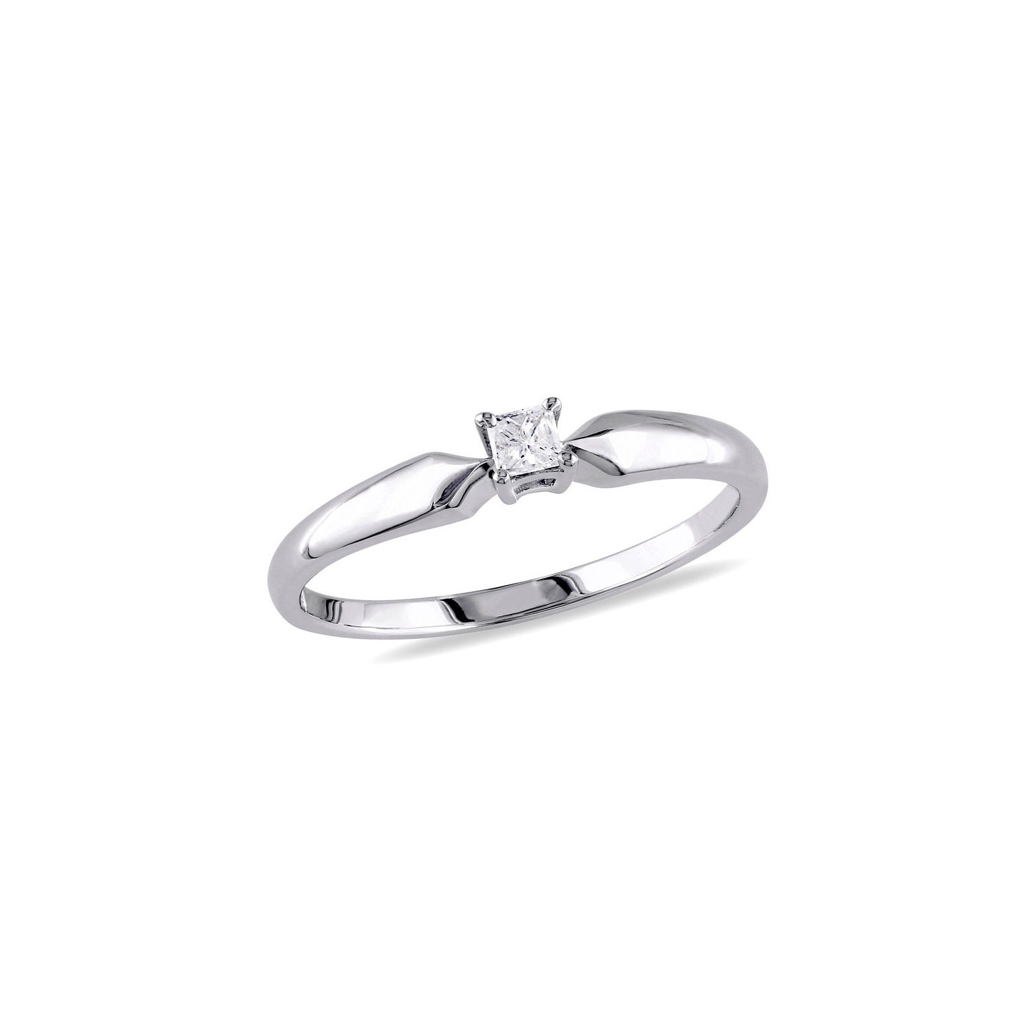 1/10 Carat Diamond Solitaire Promise Ring in Sterling Silver
