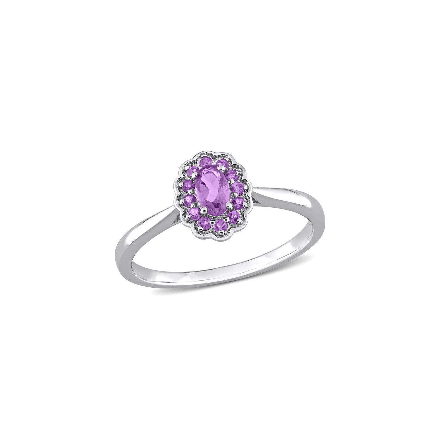 1/3 carat Amethyste Africa anneau avec argent sterling