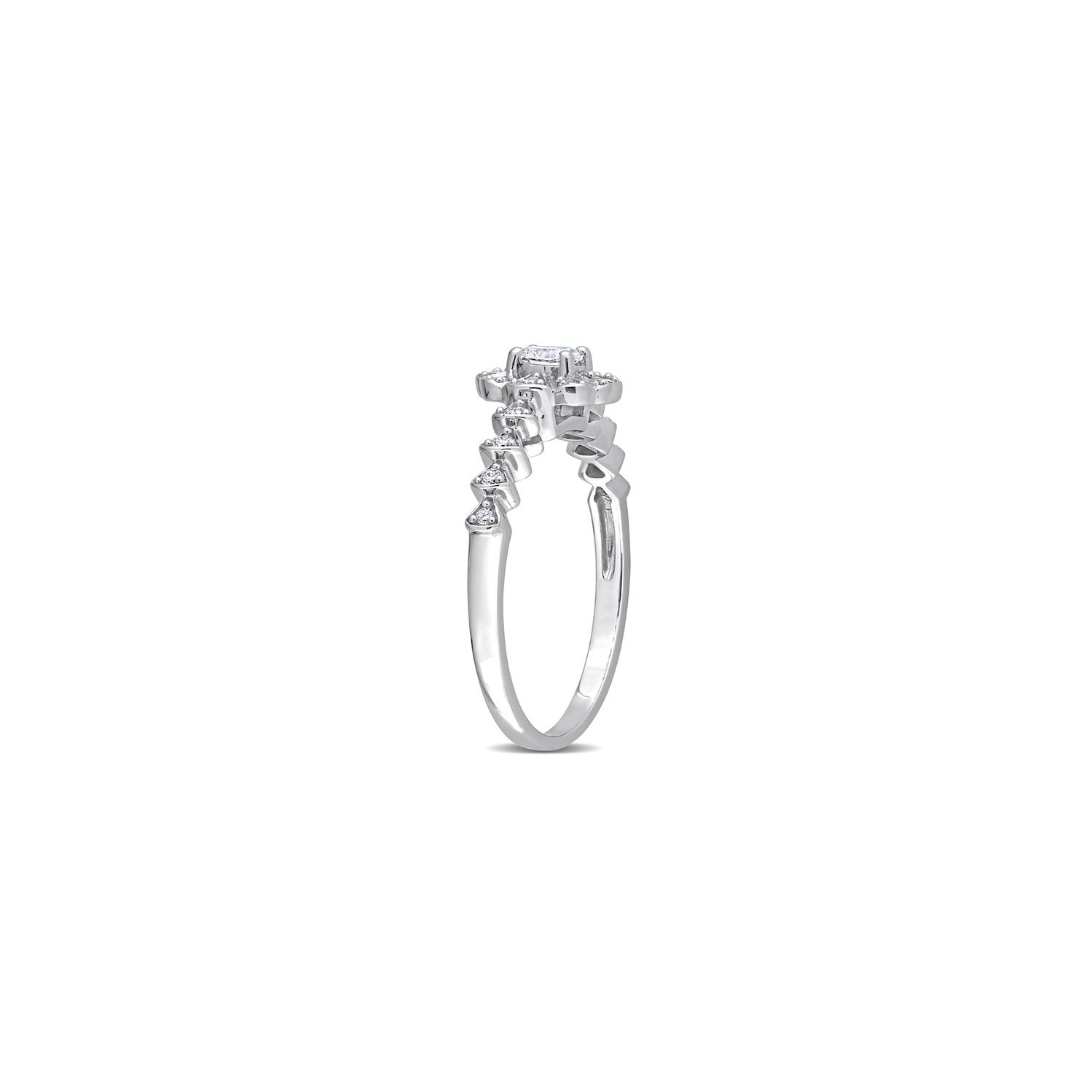 1/3 Carat Oval Diamond Engagement Ring in 14K White Gold