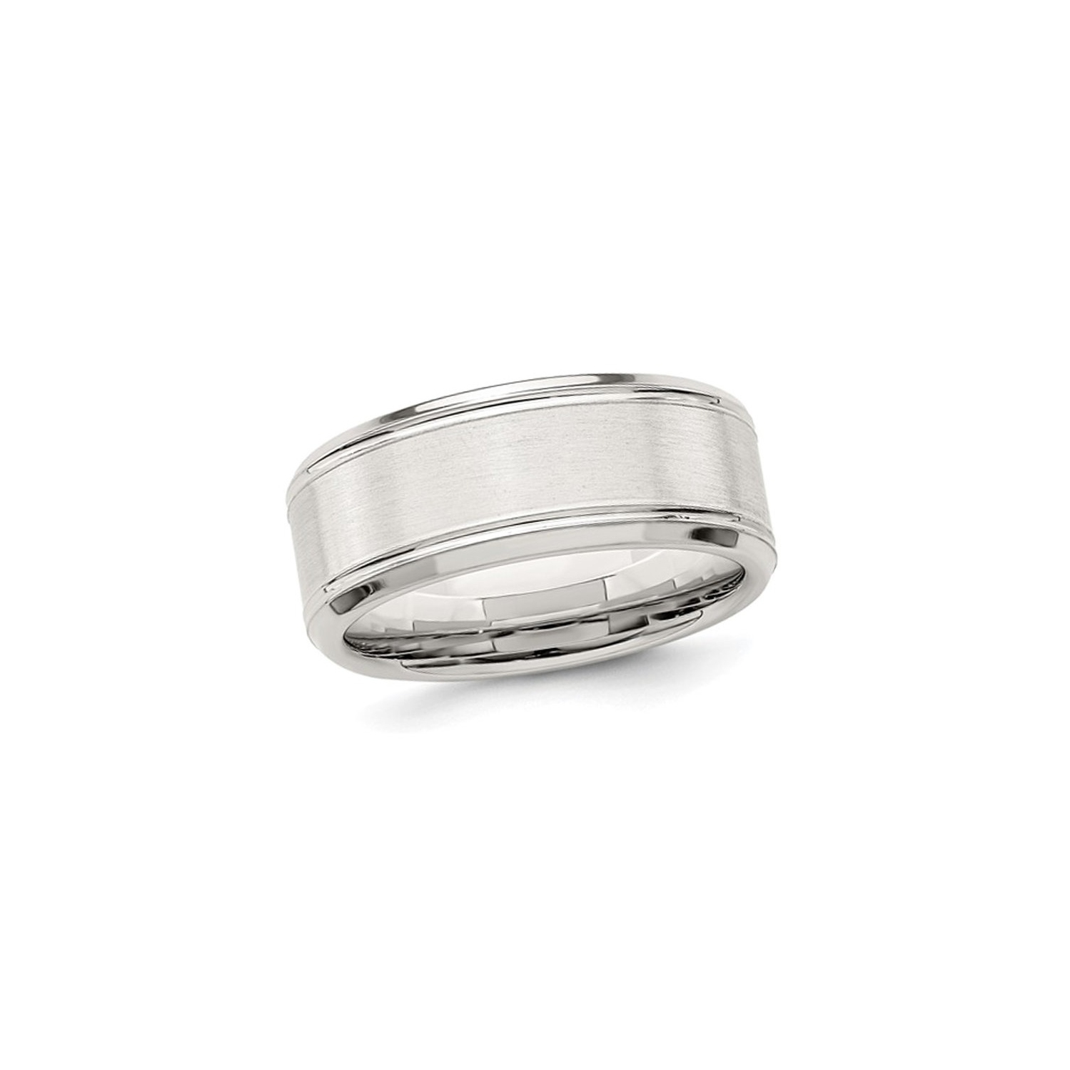 Mens Brushed Sterling Silver Band Ring 6mm