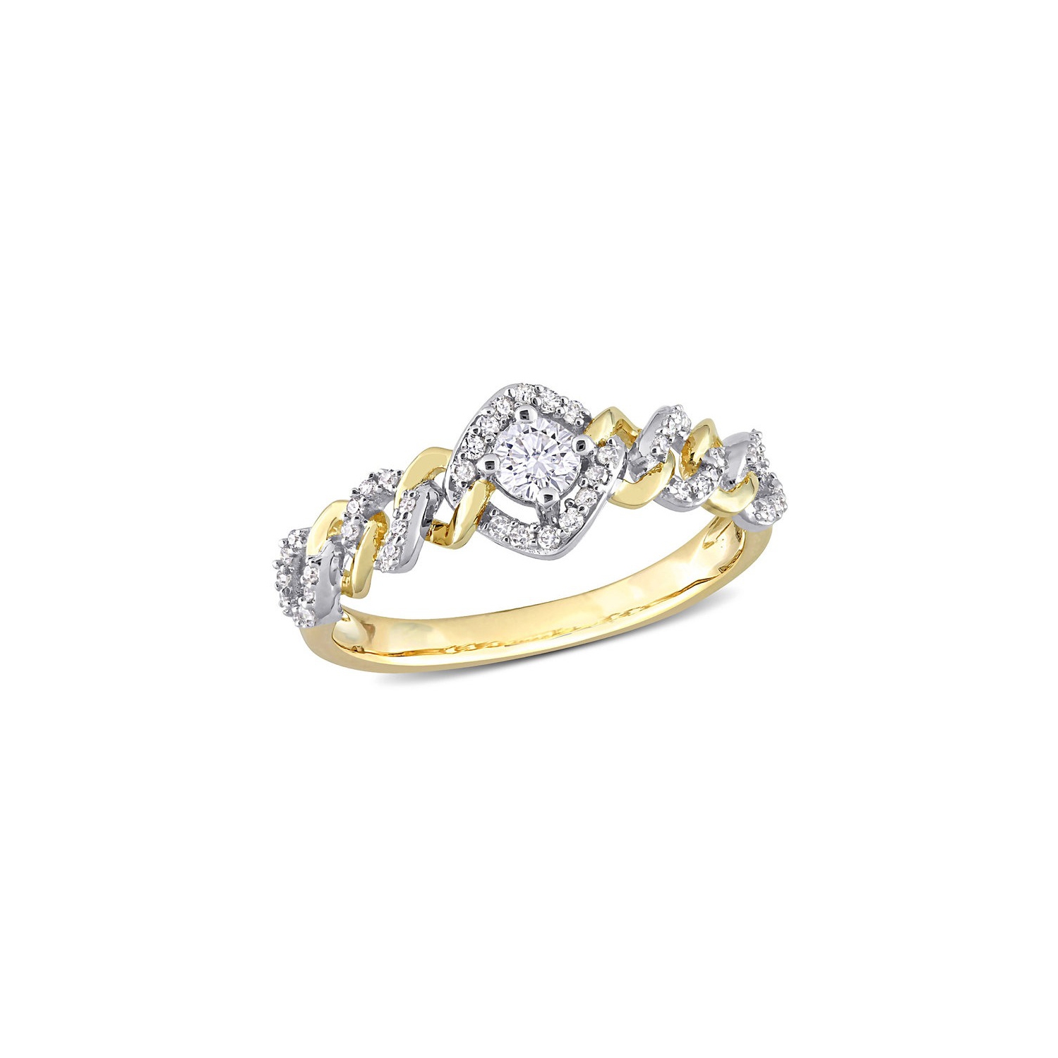 1/3 carat bague de fiançailles de liaison diamant en or jaune 10k
