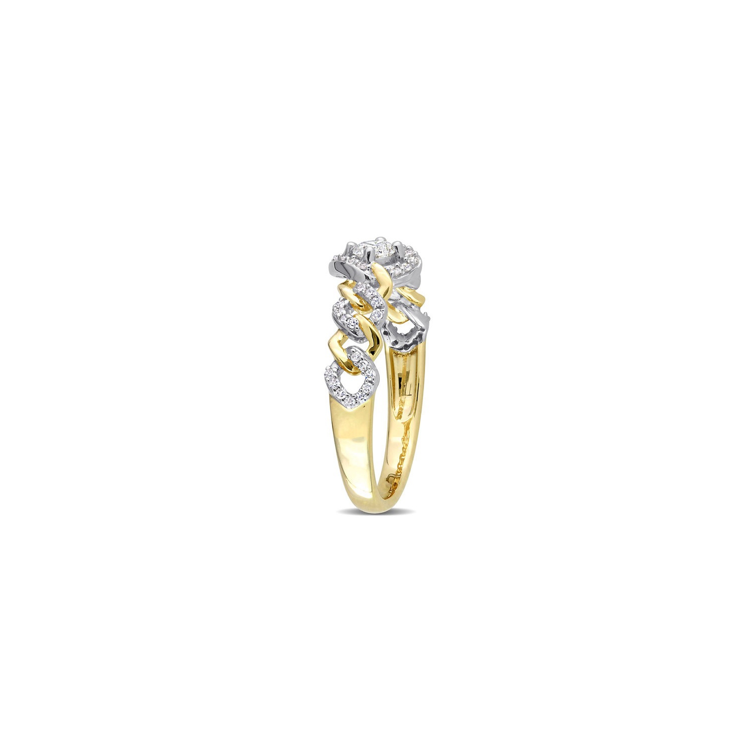 1/3 carat bague de fiançailles de liaison diamant en or jaune 10k