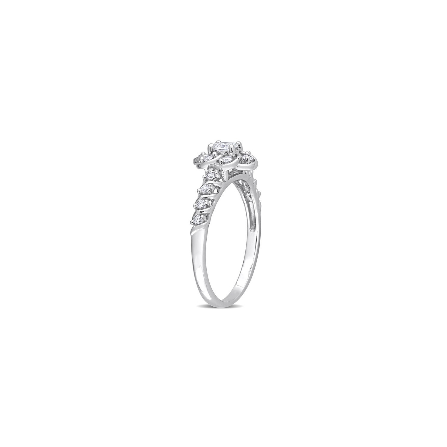 1/3 Carat Oval Diamond Engagement Ring in 14K White Gold