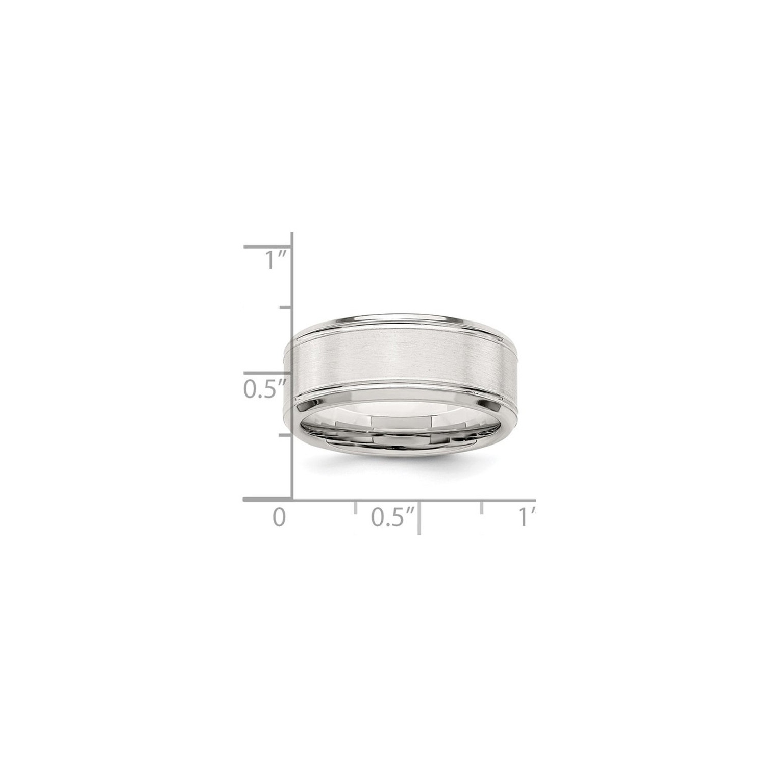 Mens Brushed Sterling Silver Band Ring 6mm