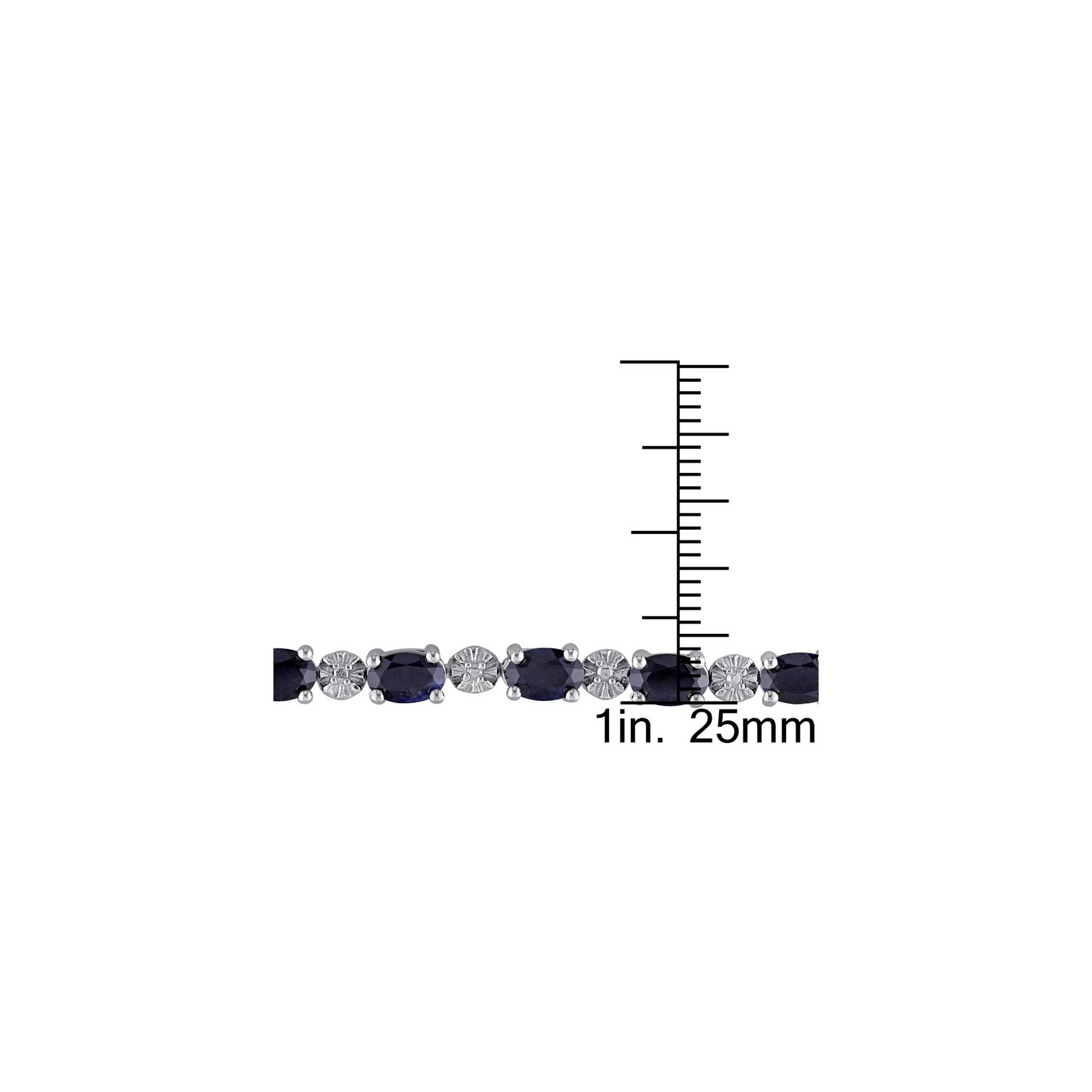 Bracelet en argent sterling avec saphirs noirs 11.15 ct