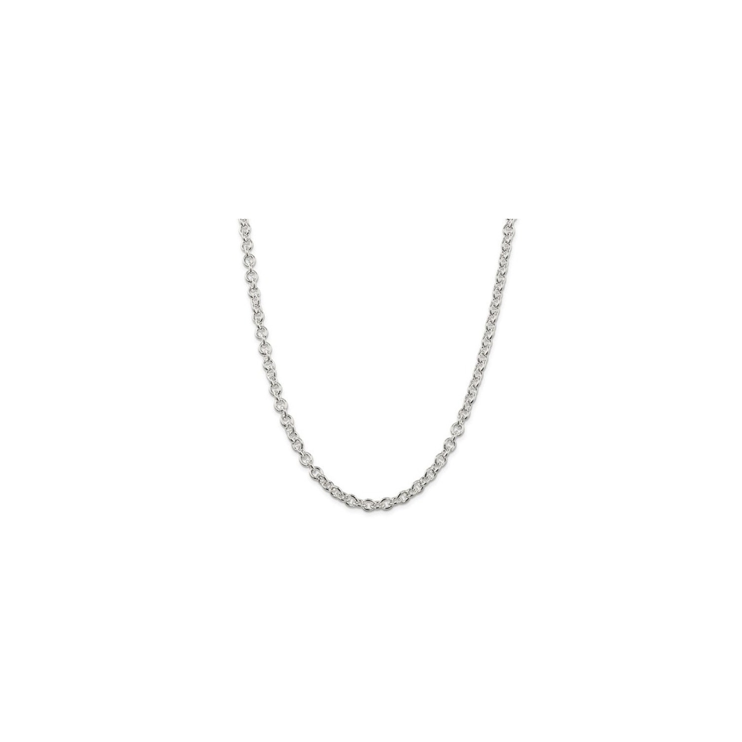 Sterling Silver 6.10mm Cable Chain Necklace -- 24 Inches