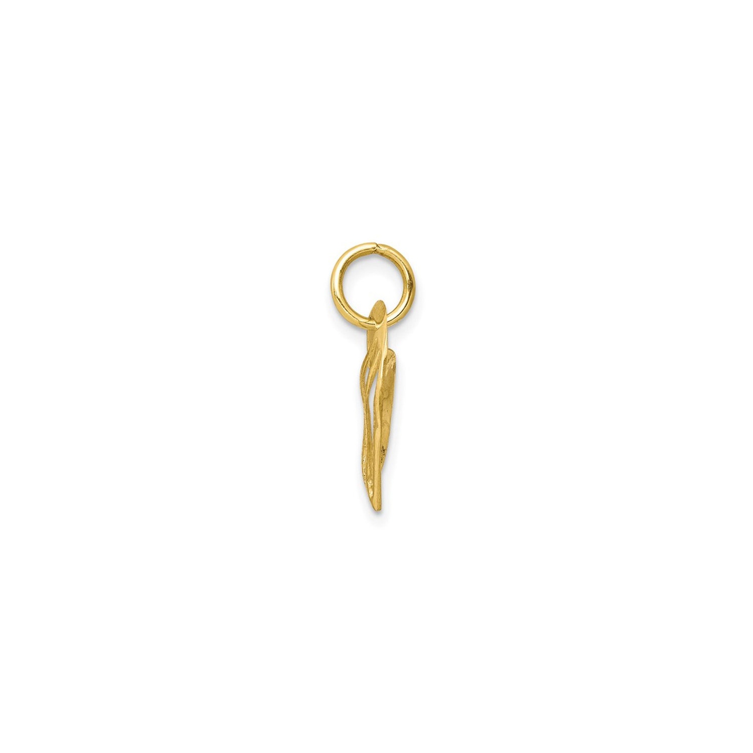 Small 10K Yellow Gold Open Heart Charm Pendant Necklace with Chain