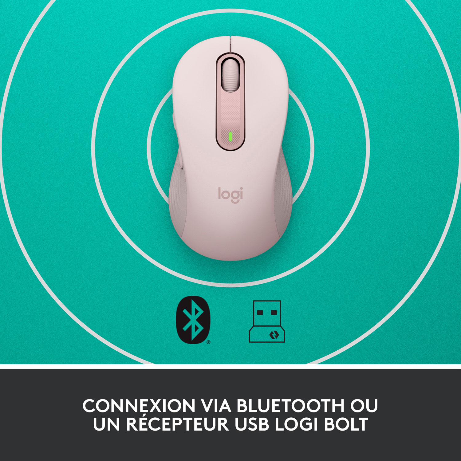 Souris optique sans fil Signature M650 de Logitech - Rose