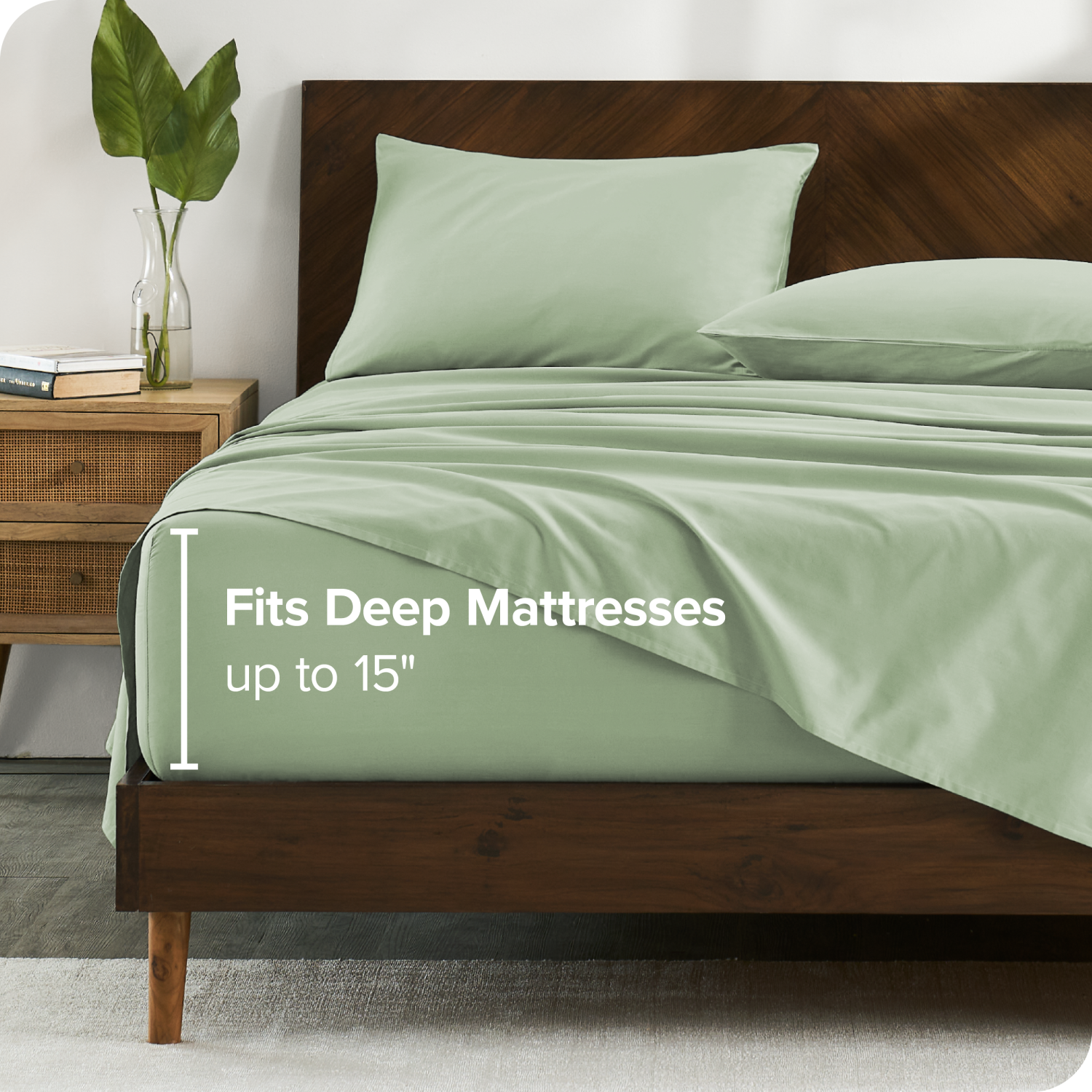 Bare Home 100% Organic Cotton Sheet Set - Crisp Percale Weave - Lightweight & Breathable