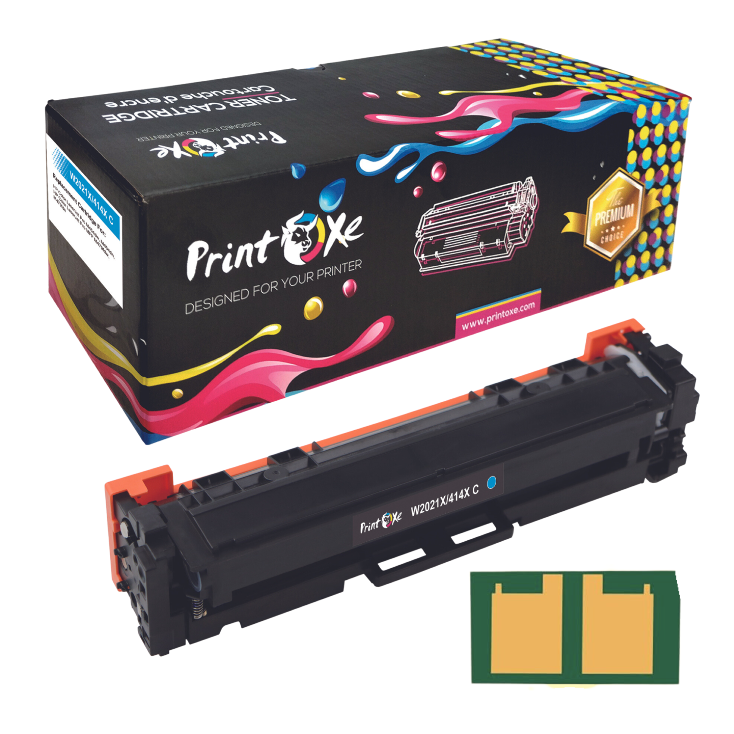 Avec puce ; toner cyan à haut rendement W2021X compatible avec HP 414X / 414&nbsp;A version à haut rendement de W2021&nbsp;A pour Color LaserJet Pro