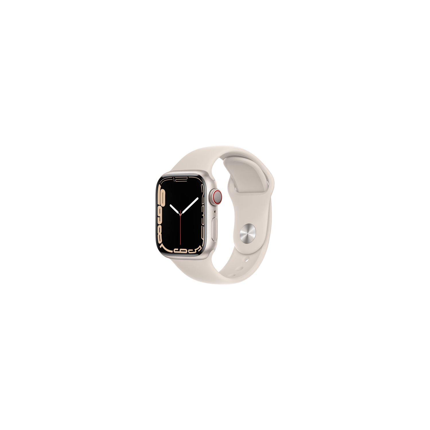 Refurbished (Good) - Apple Watch Series 7 (GPS + Cellular) 41mm Starlight Aluminum Case with Starlight Sport Band