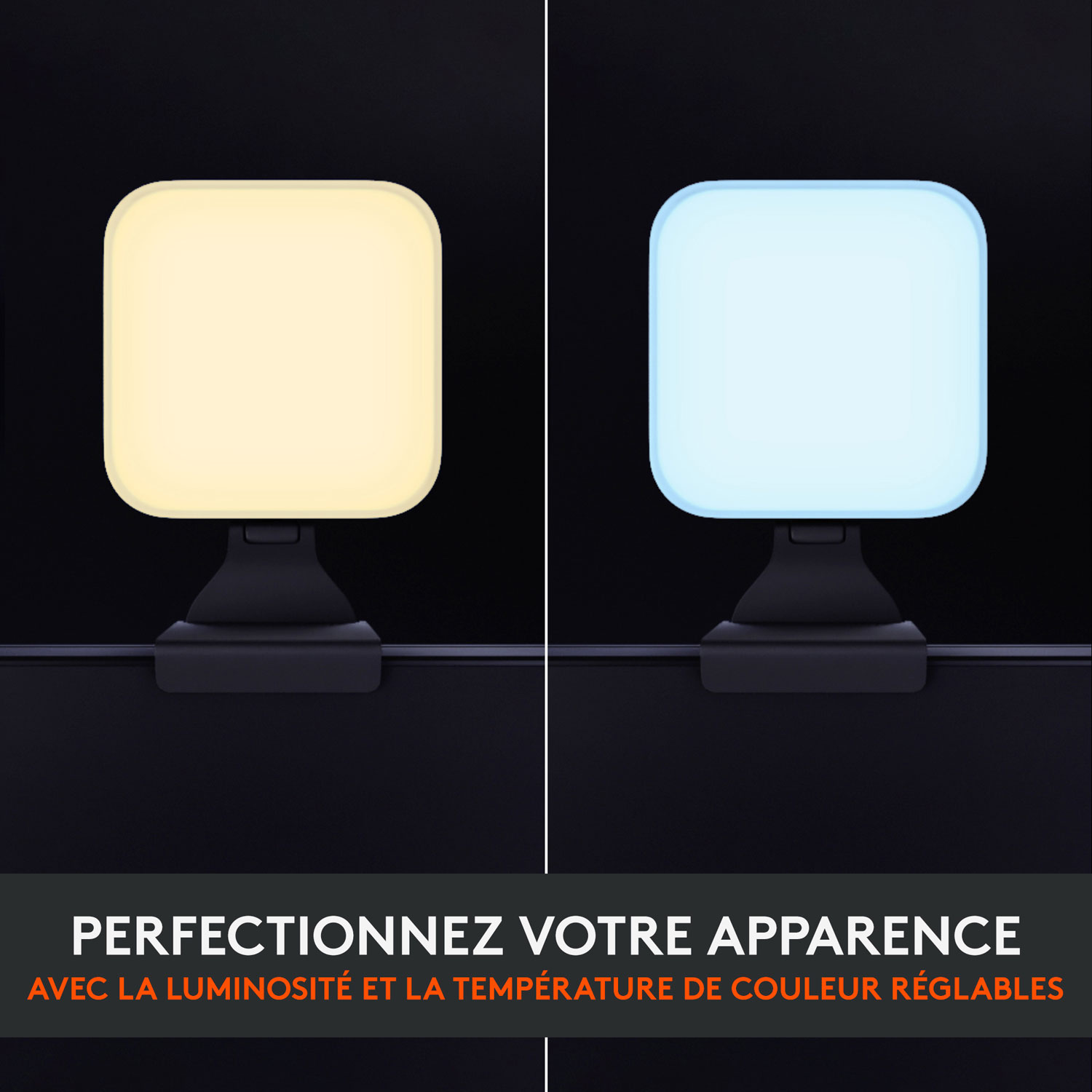 Lampe de diffusion DEL haut de gamme Litra Glow de Logitech avec TrueSoft - Noir