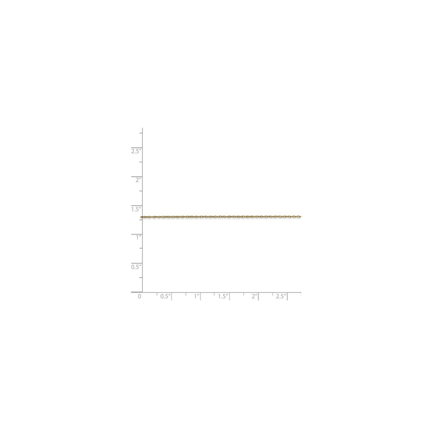 10 Karat Yellow Gold Cable Rope Chain 18 Inch Chain .5mm