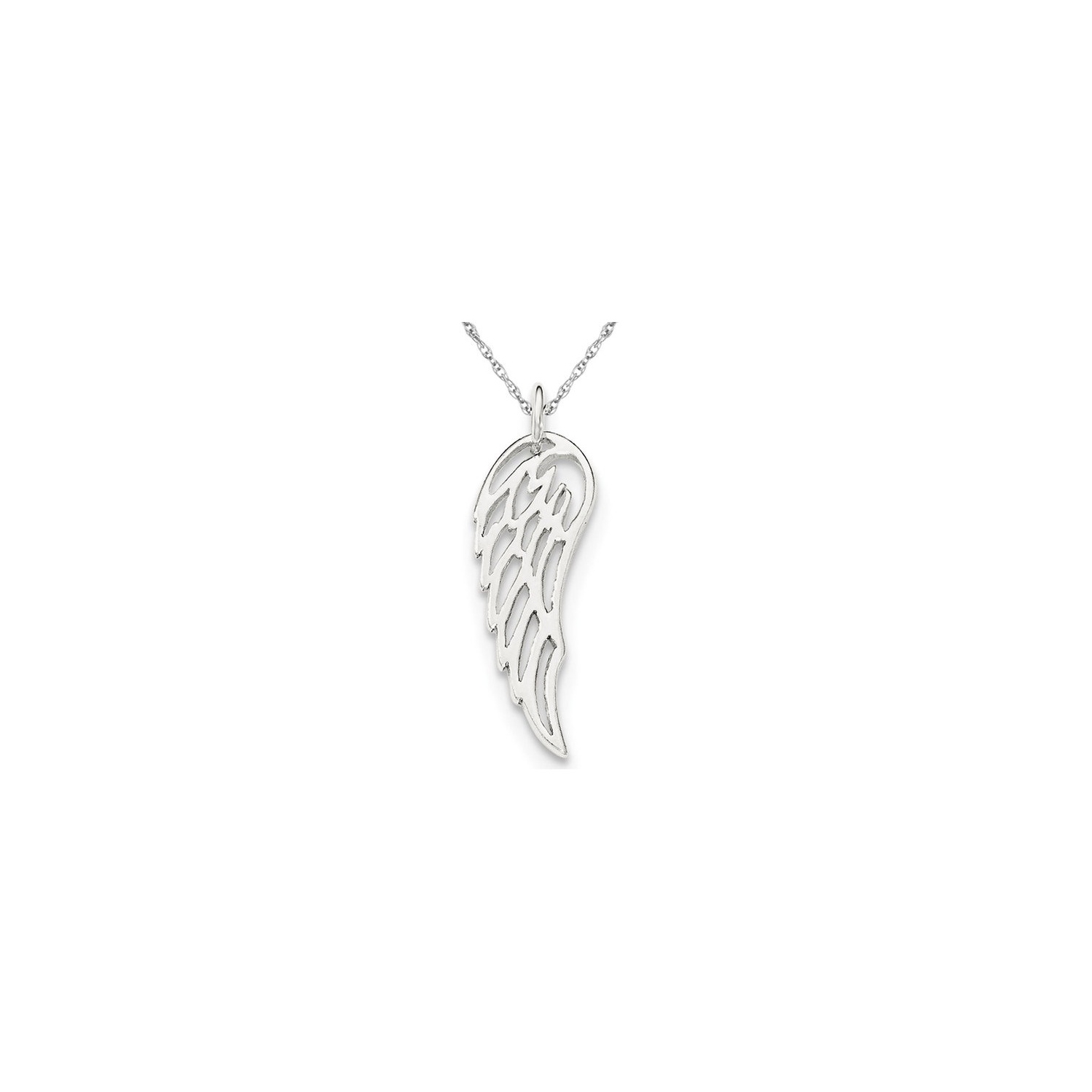 Sterling Silver Angel Wing Pendant Necklace with Chain