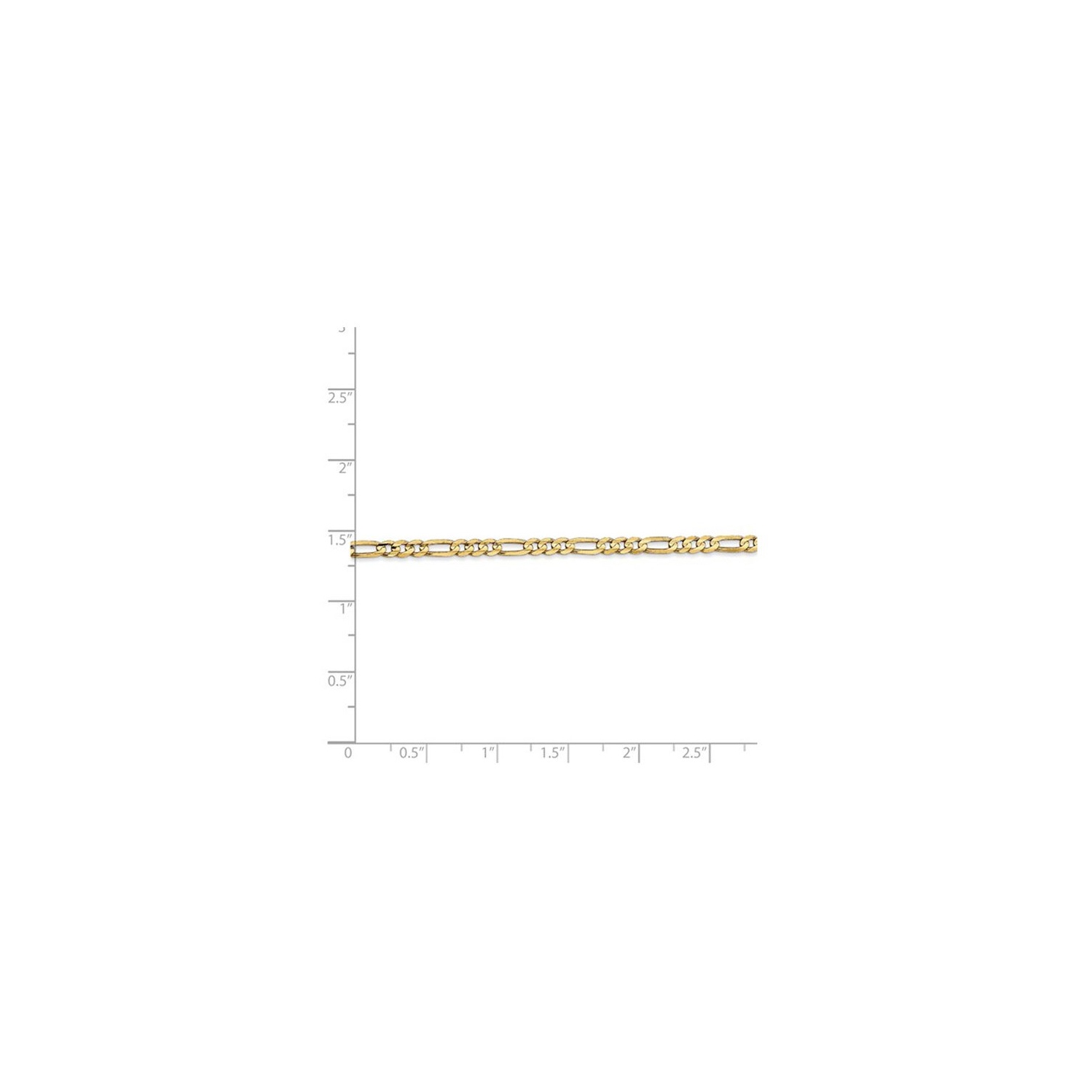 Chaîne Figaro concave en or jaune 14K ct de 16 po 3&nbsp;mm