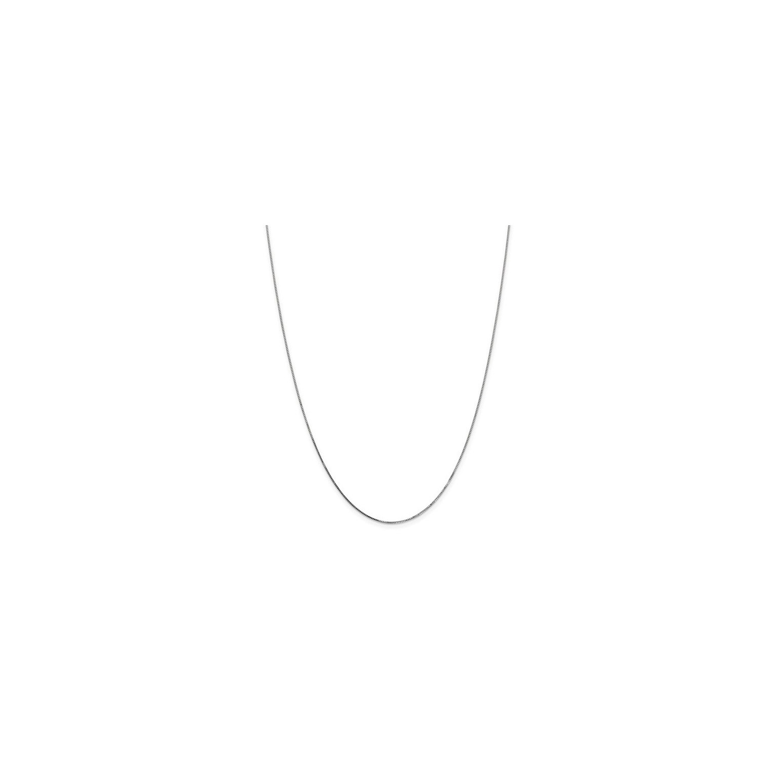 14K White Gold Box Chain Necklace 18 Inches