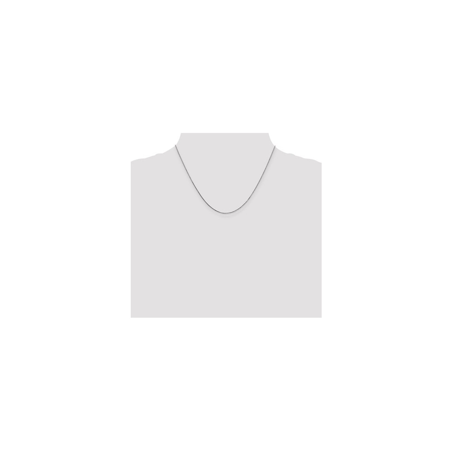 14K White Gold Box Chain Necklace 18 Inches