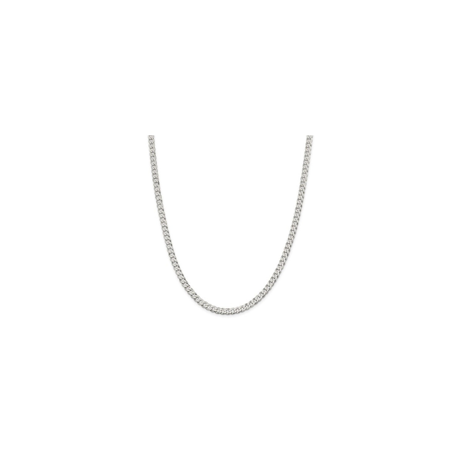 Collier en chaîne de bordure biseauté pour hommes en argent sterling 20 pouces