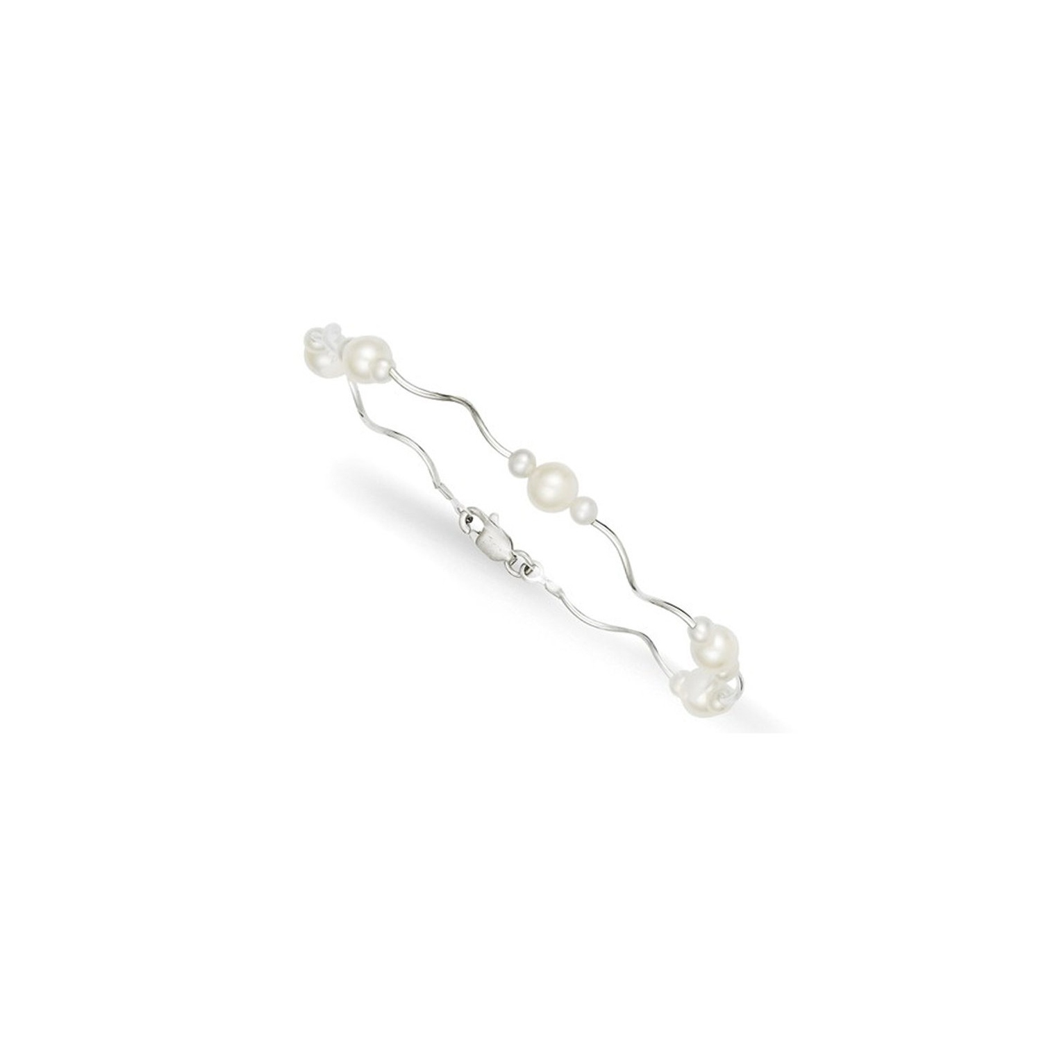 Bracelet en argent sterling blanc en eau douce blanche