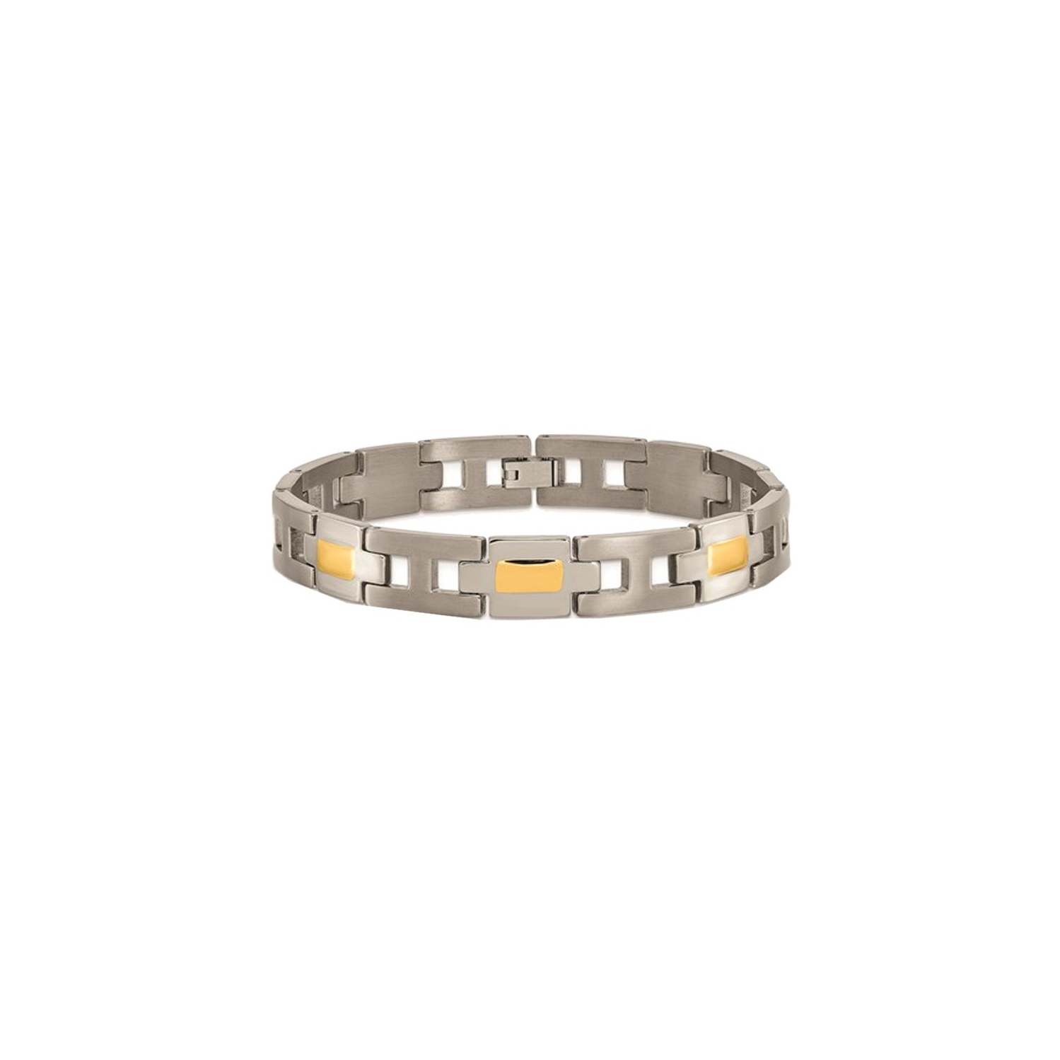 Mens Chisel Bracelet in Titanium with 24K Gold