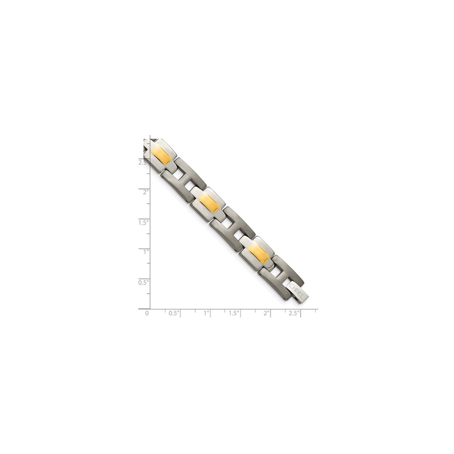 Mens Chisel Bracelet in Titanium with 24K Gold