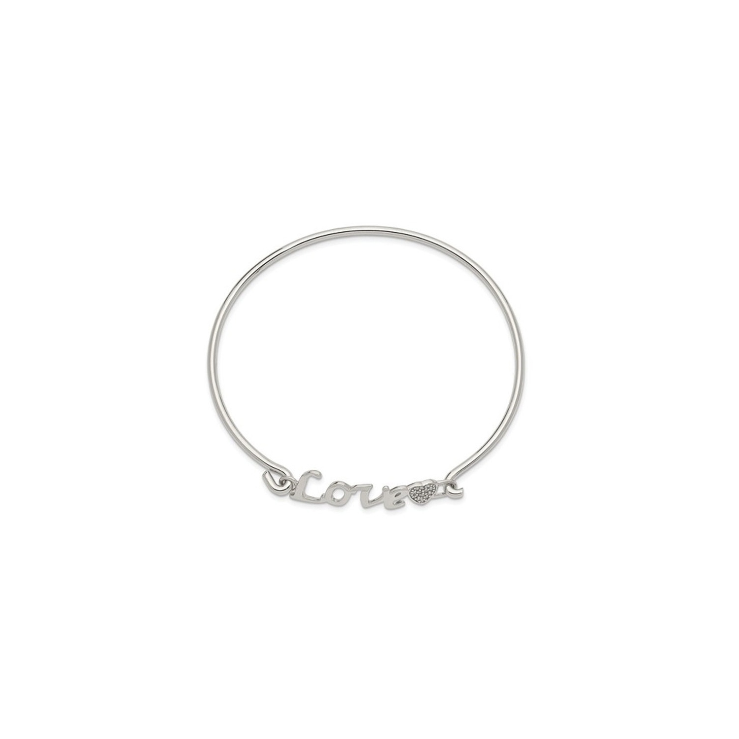 Bracelet JONC « LOVE » en argent sterling poli avec zircons cubiques synthétiques