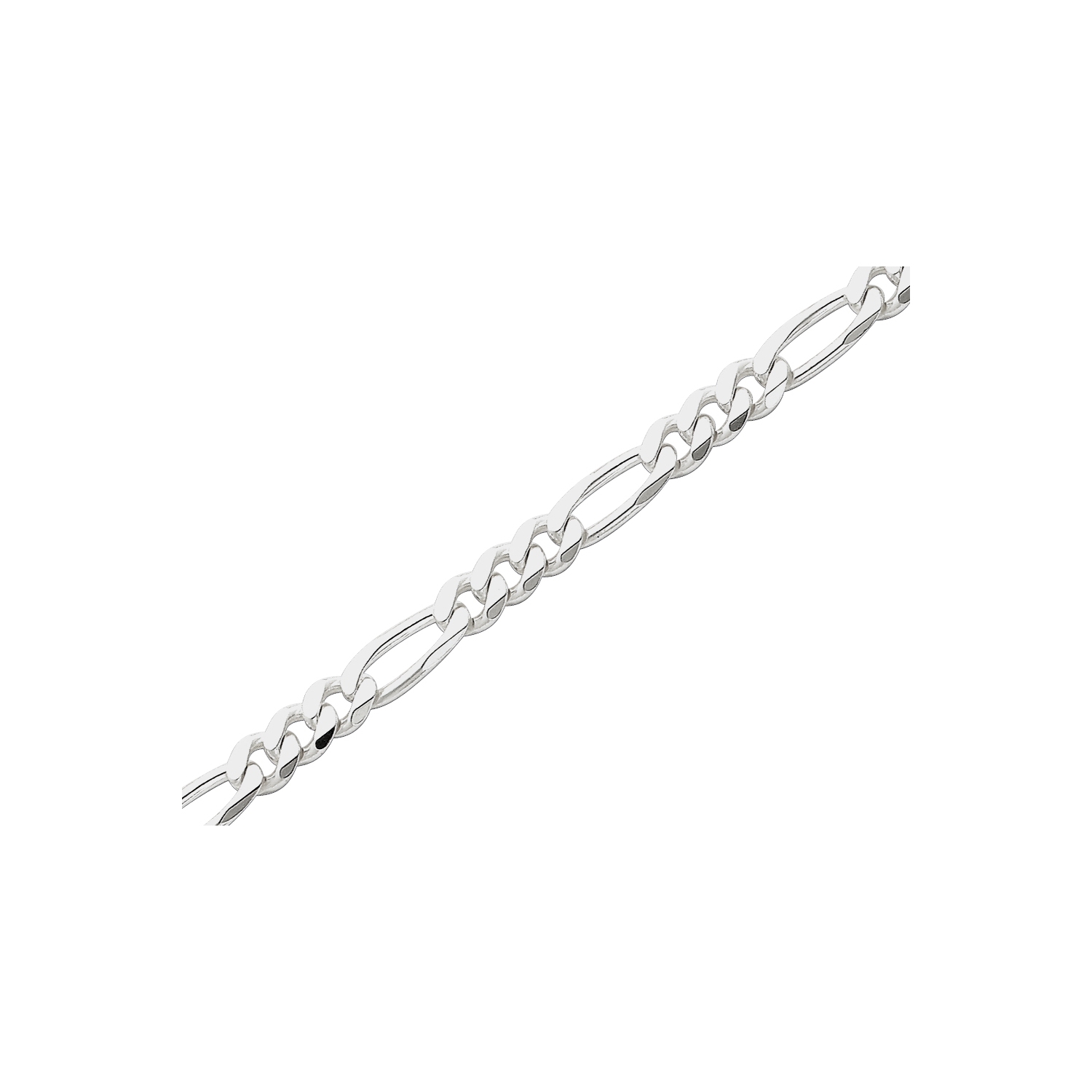 Bracelet à chaîne Figaro en argent sterling de 9 po