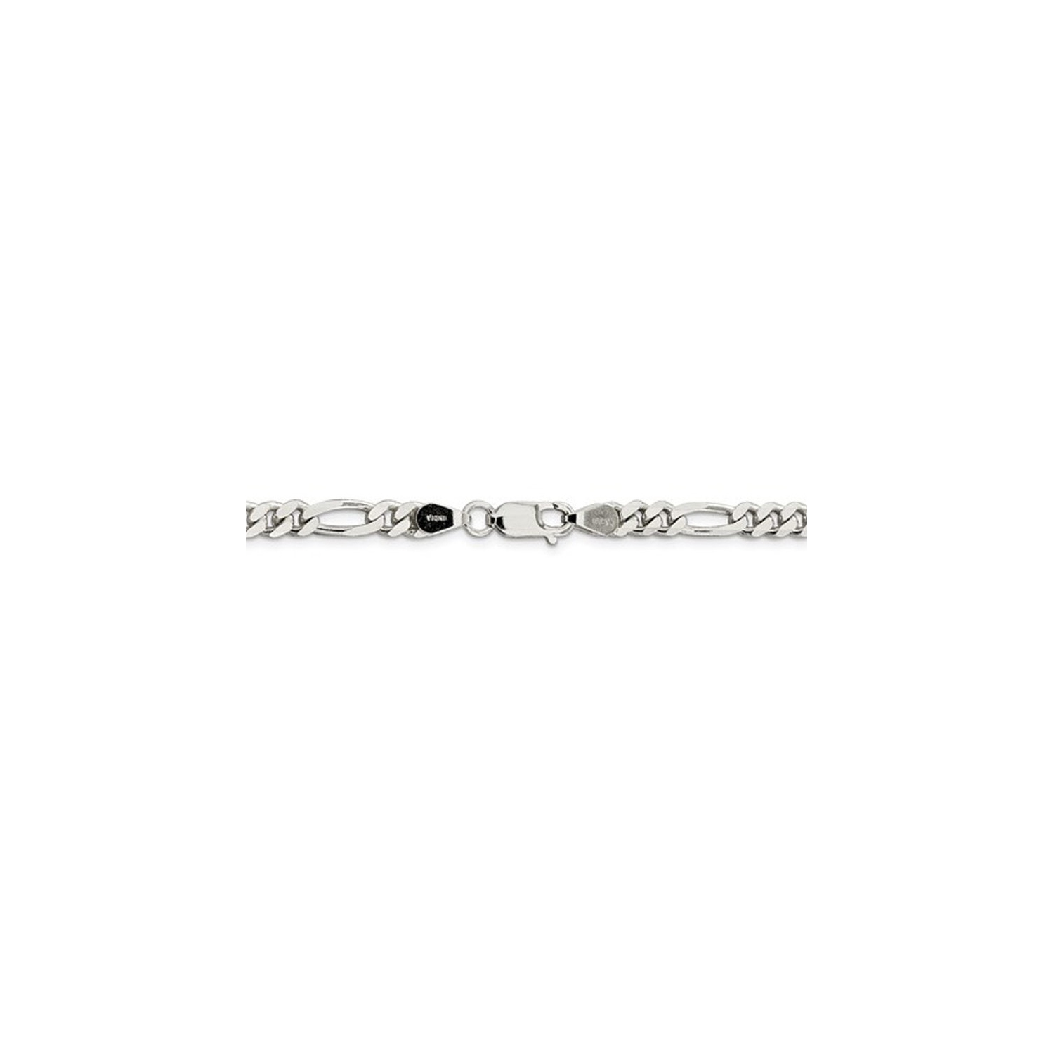 Bracelet à chaîne Figaro en argent sterling de 9 po