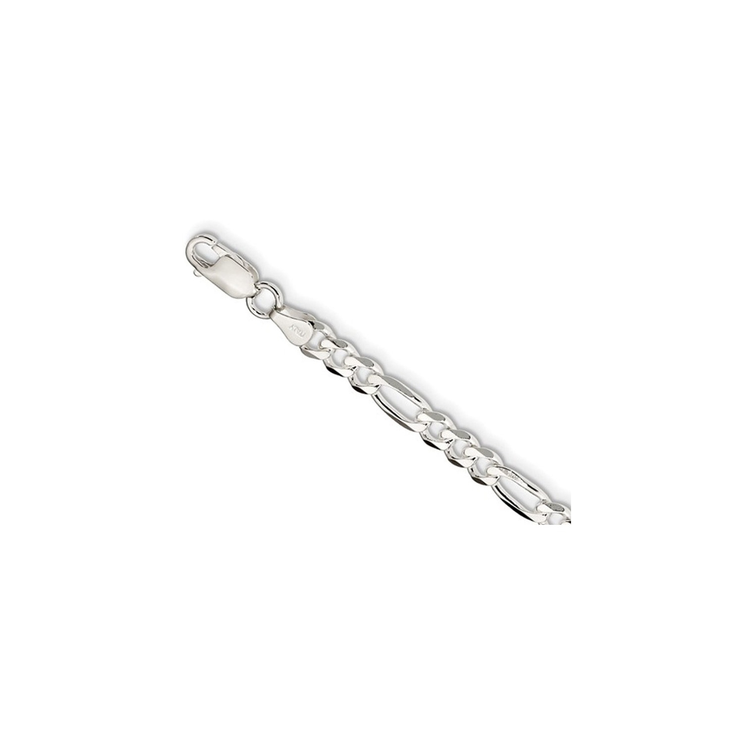Bracelet à chaîne Figaro en argent sterling de 9 po