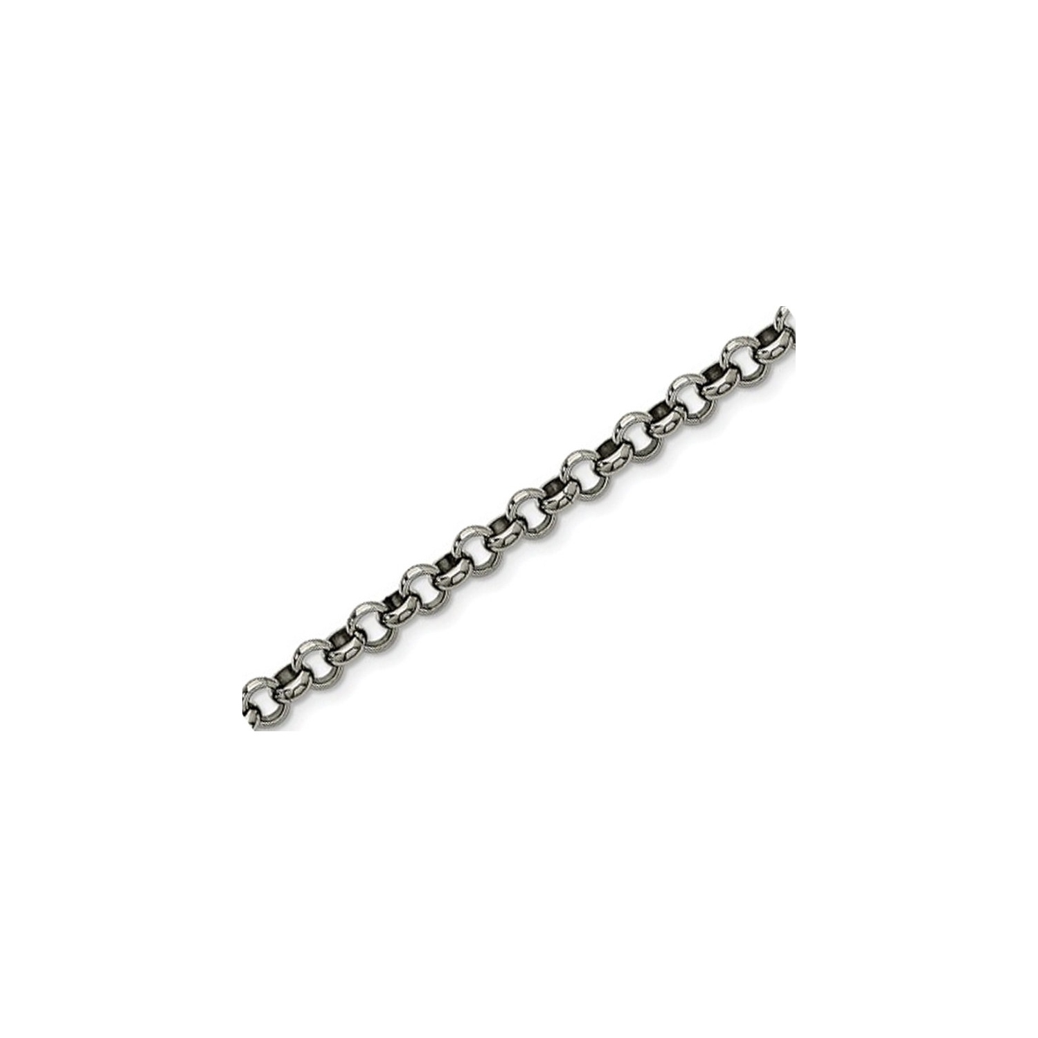 Bracelet homme à chaînette biseautée et chaîne en acier inoxydable, 7.5 po