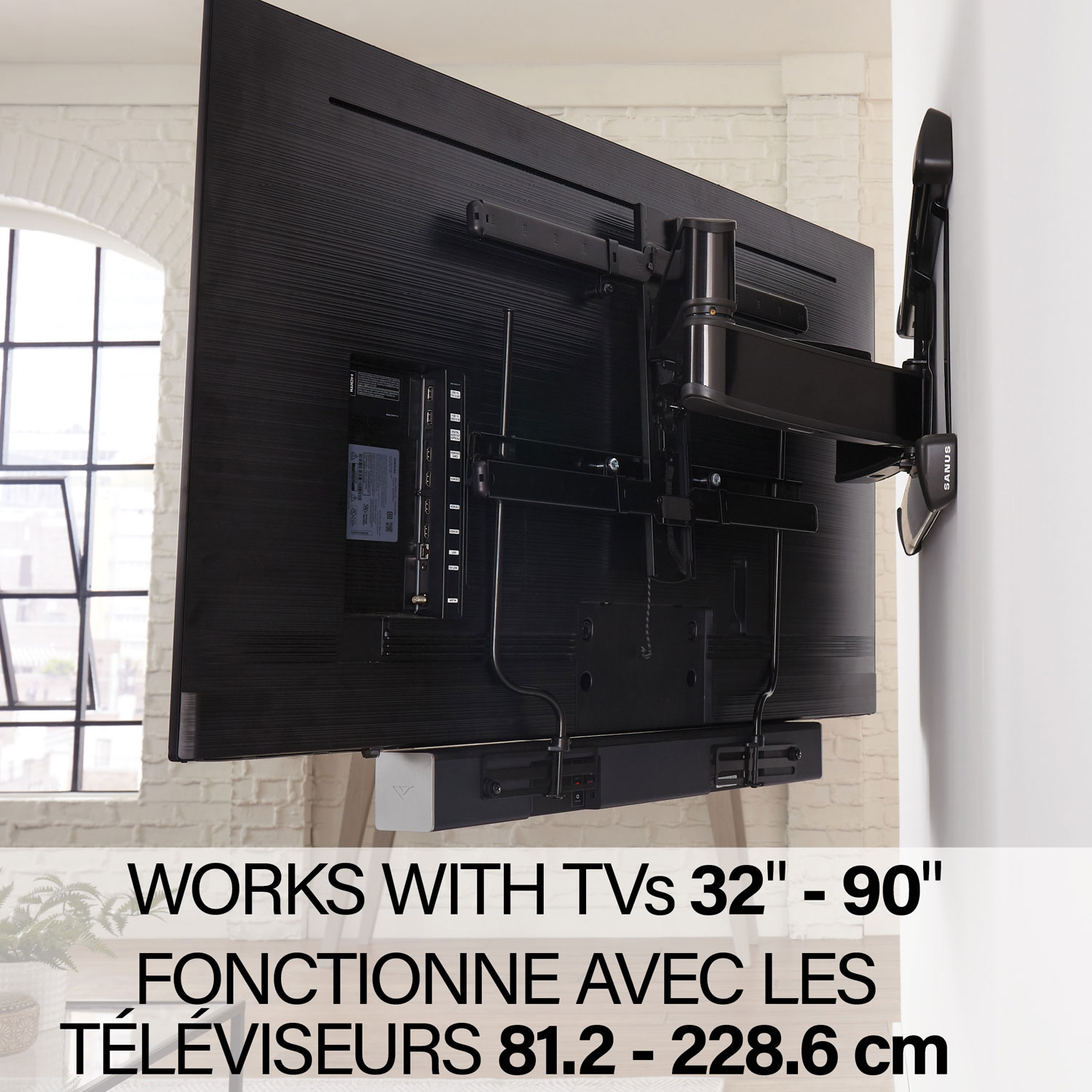 Support universel pour barre de son de Sanus - Noir