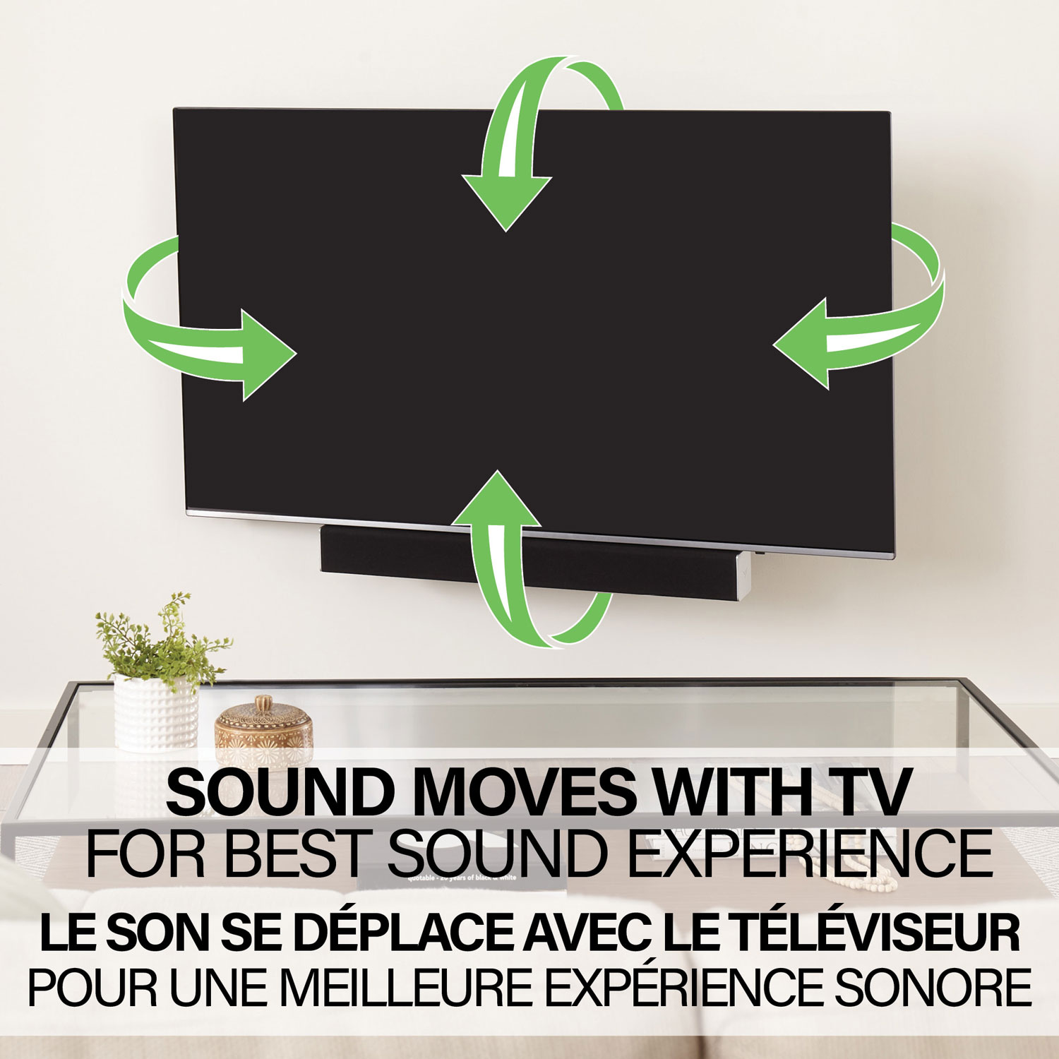 Support universel pour barre de son de Sanus - Noir