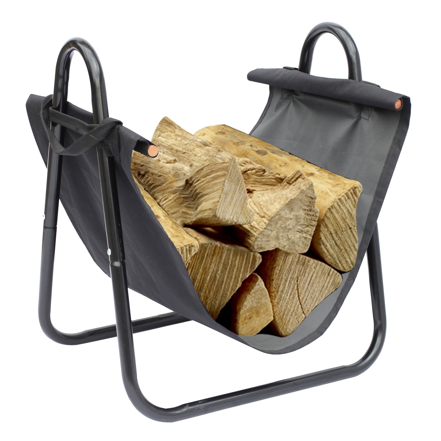 Jessar - Fabric Log Rack, 40x45x50 cm, From the Winchester Collection, Black