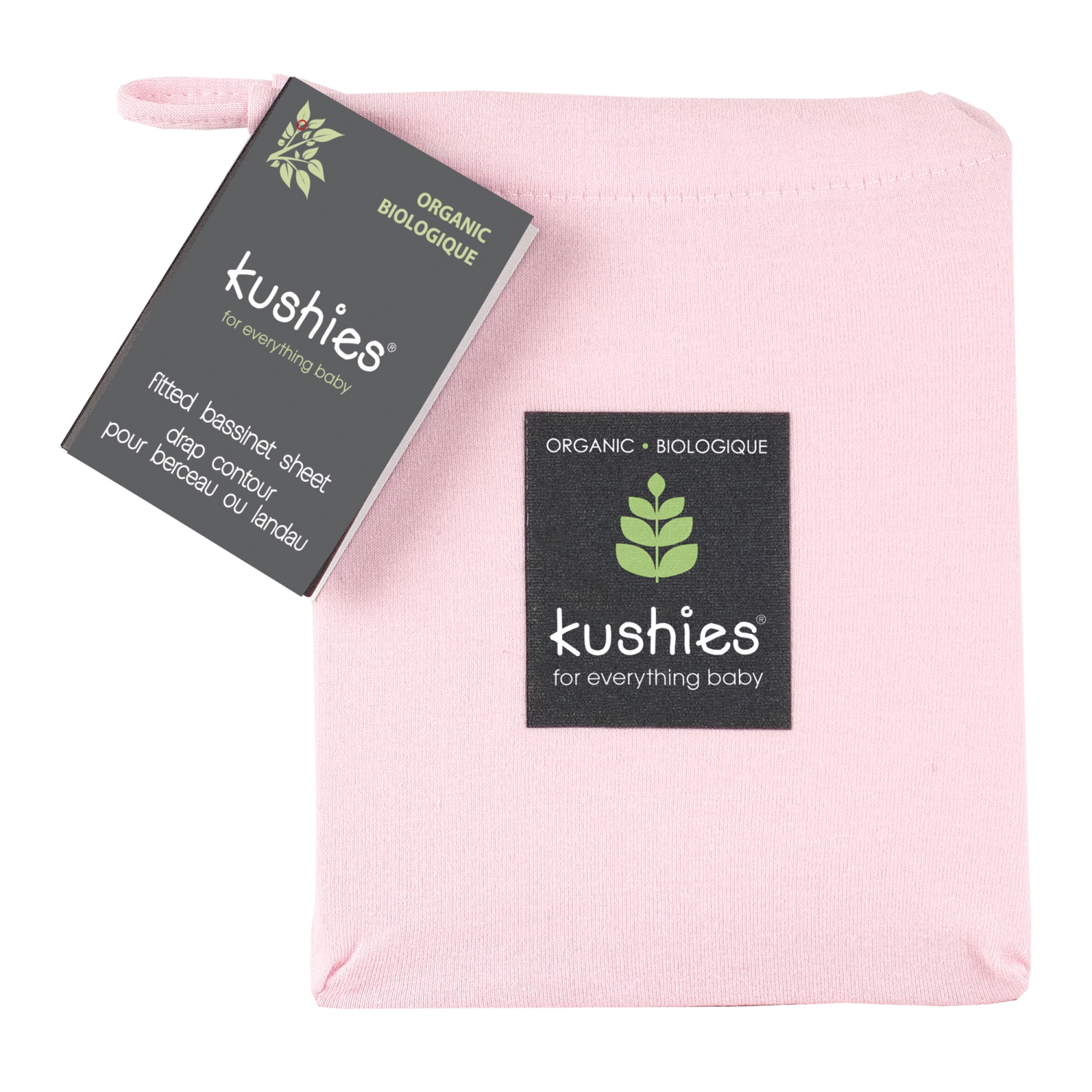 Kushies Organic Jersey Bassinet Fitted Sheet - Light Pink