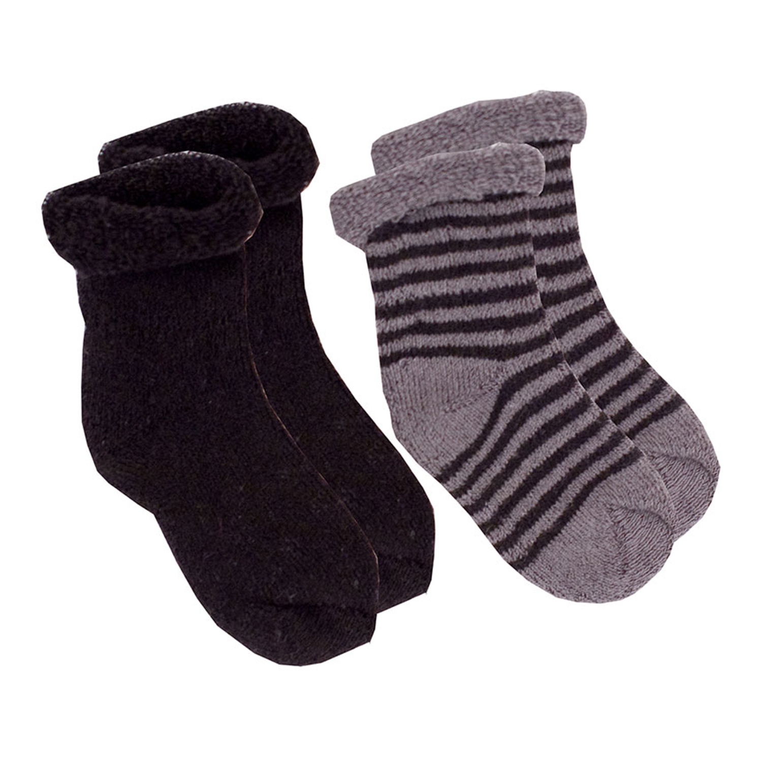 Kushies 2-Pack Terry Newborn Socks - Black