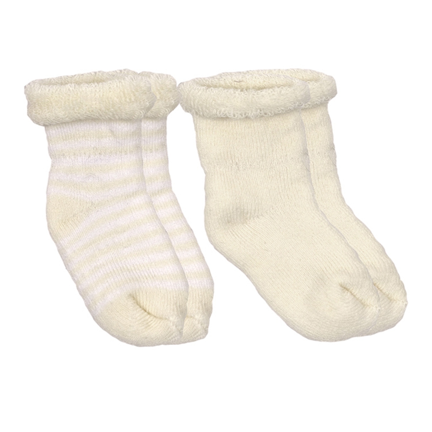 Kushies 2-Pack Terry Newborn Socks - Yellow
