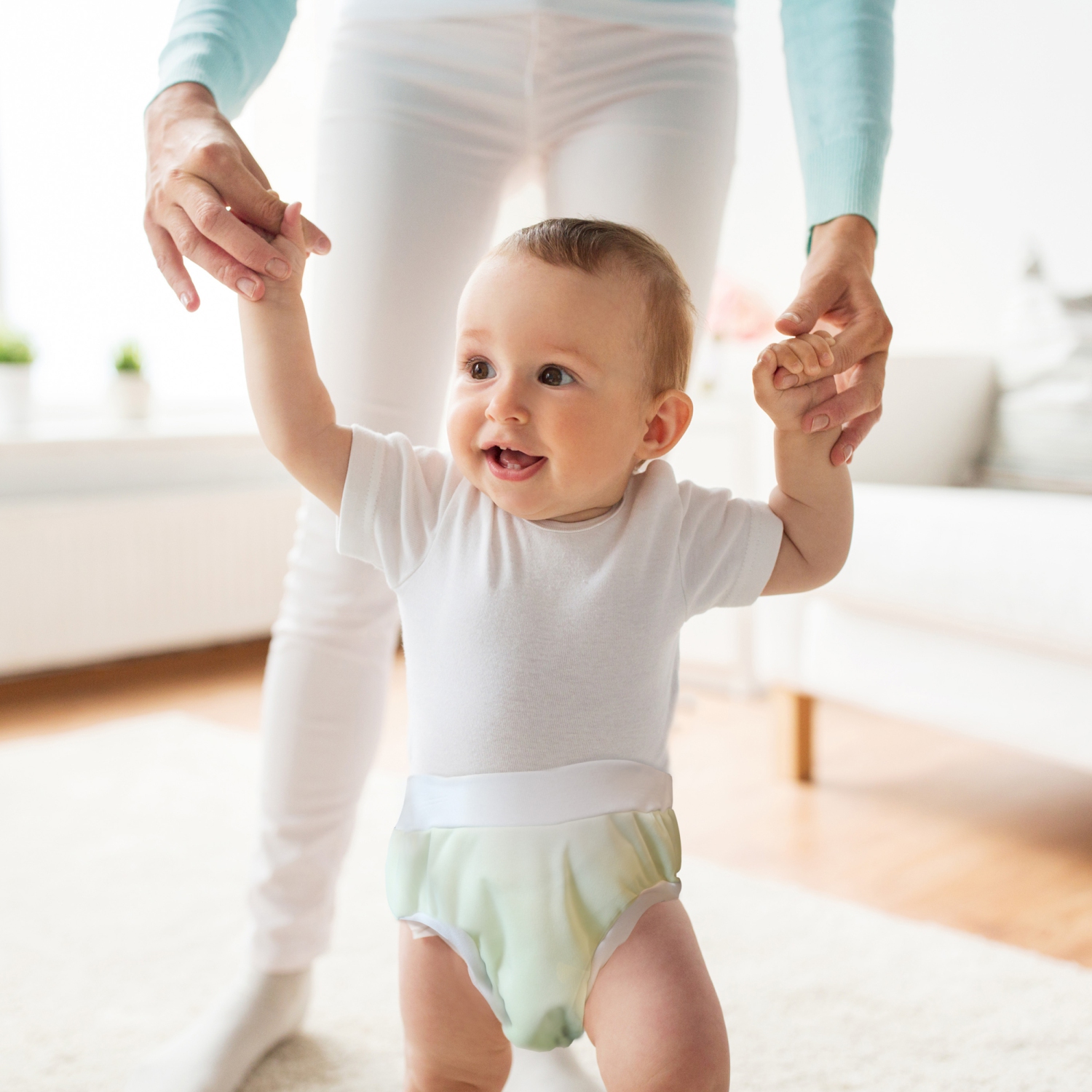Kushies 100% Cotton Flannel Training Pants - White
