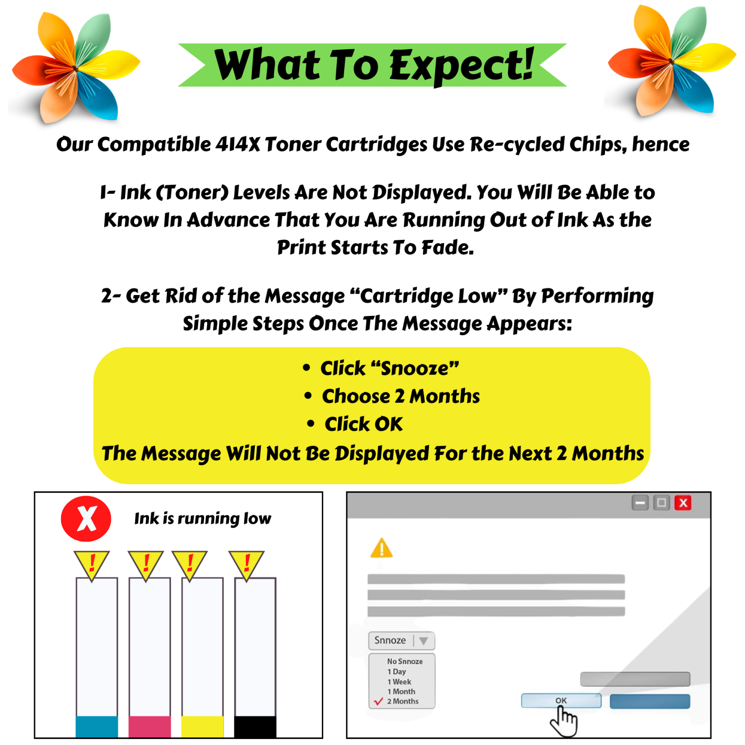 Avec puce ; toner jaune W2022X à haut rendement compatible avec HP 414X / 414&nbsp;A version à haut rendement de W2022&nbsp;A pour Color LaserJet Pro