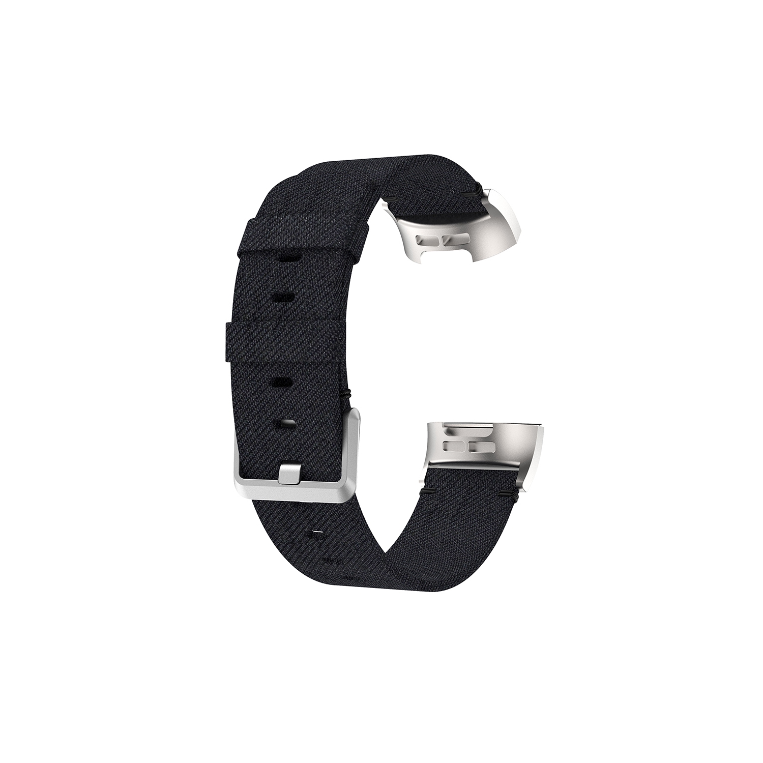 StrapsCo Woven Fabric Canvas Replacement Watch Band Strap for Fitbit Charge 5 - Charcoal