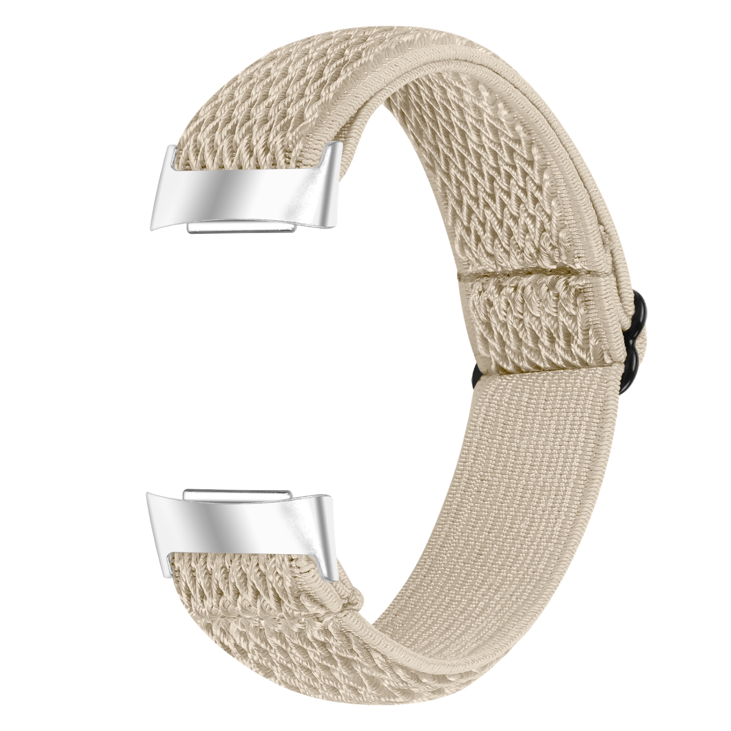 Sangle de montre en nylon tissé de remplacement StrapsCo pour la charge Fitbit 5 - Beige