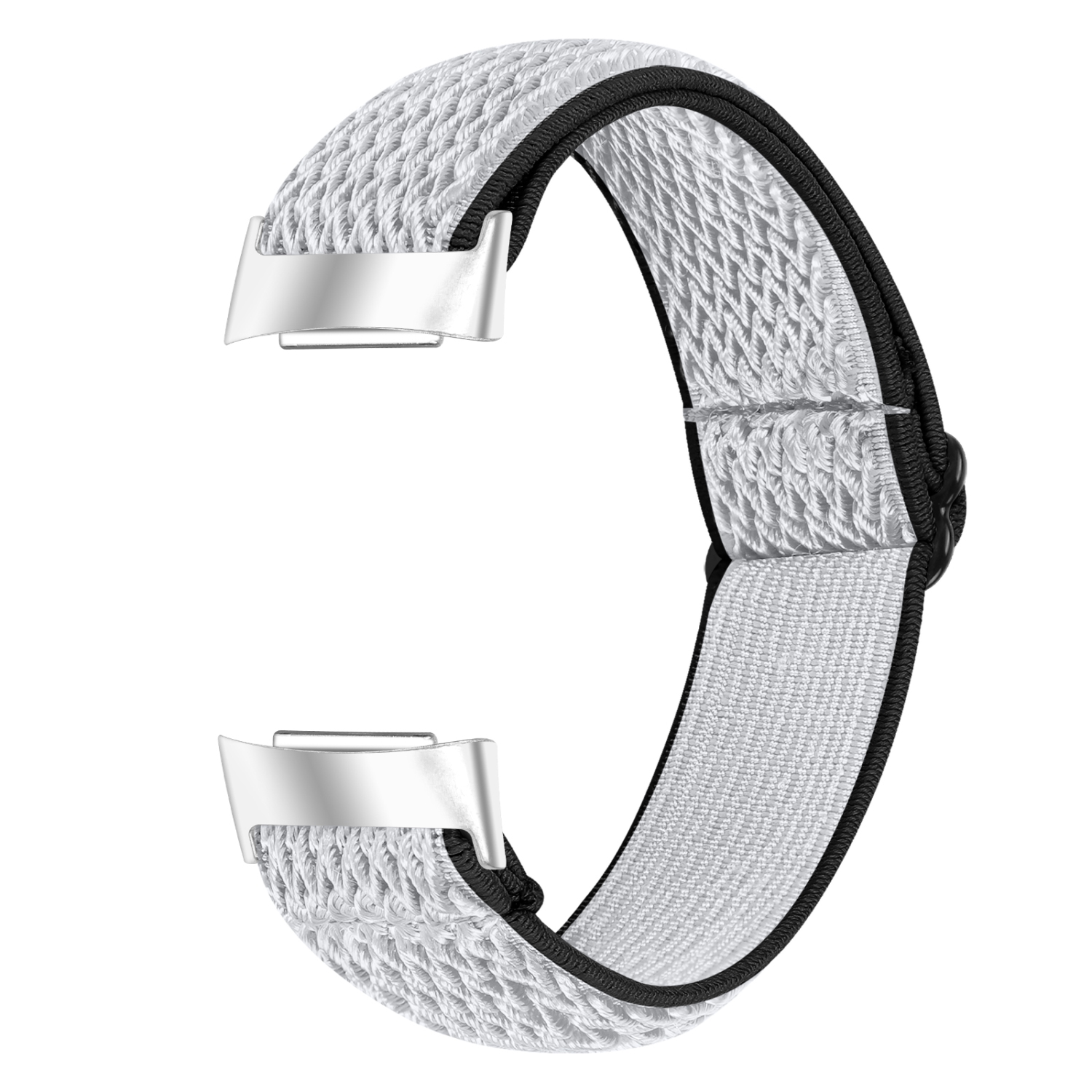 StrapsCo Replacement Woven Nylon Watch Band Strap for Fitbit Charge 5 - Black & White